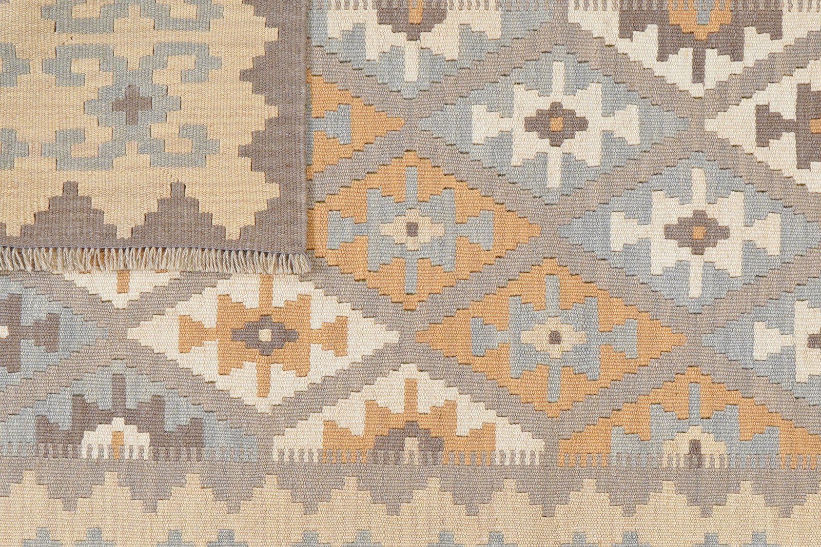 Kelim Gashgai — Handmade, 119x178 cm, Grey, 100% Virgin Wool | View 6