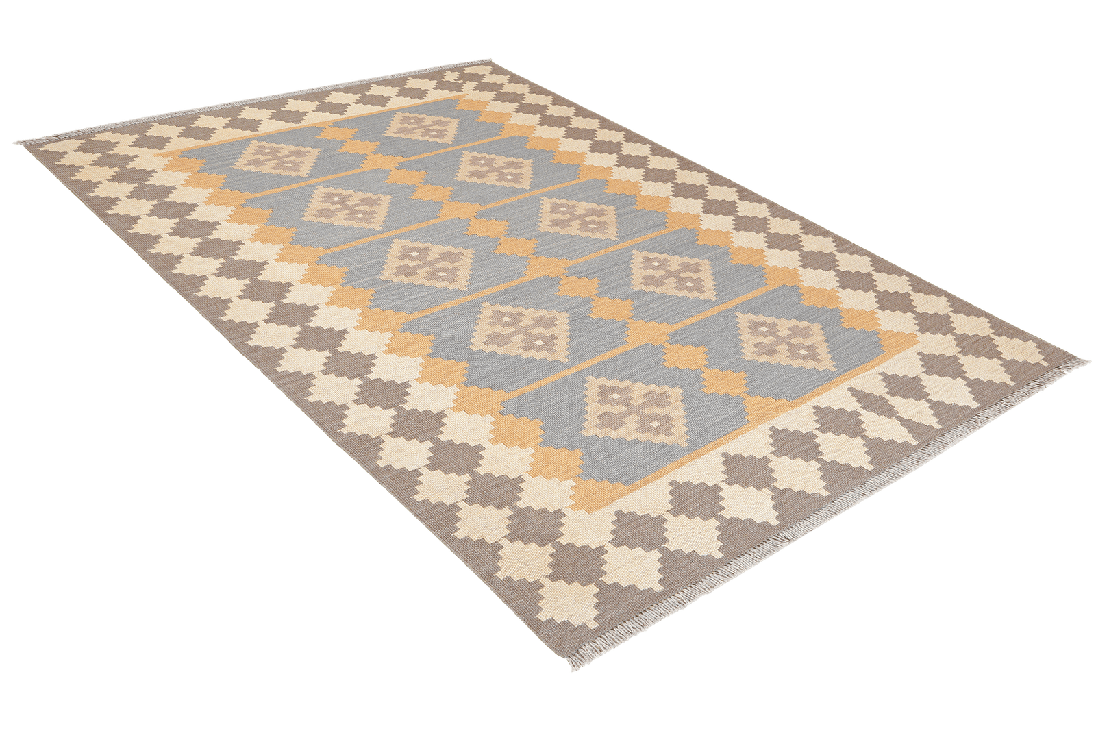 Kelim Gashgai — Handmade, 119x180 cm, Yellow, 100% Virgin Wool | View 4