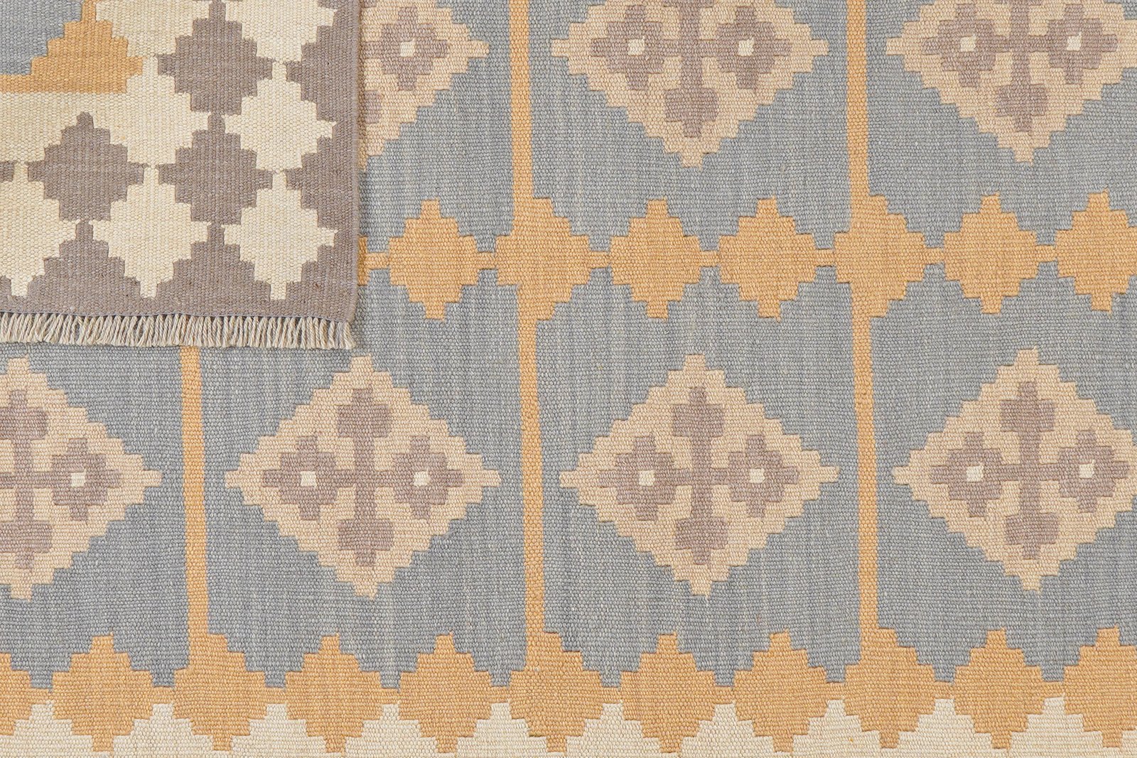 Kelim Gashgai — Handmade, 119x180 cm, Yellow, 100% Virgin Wool | View 6