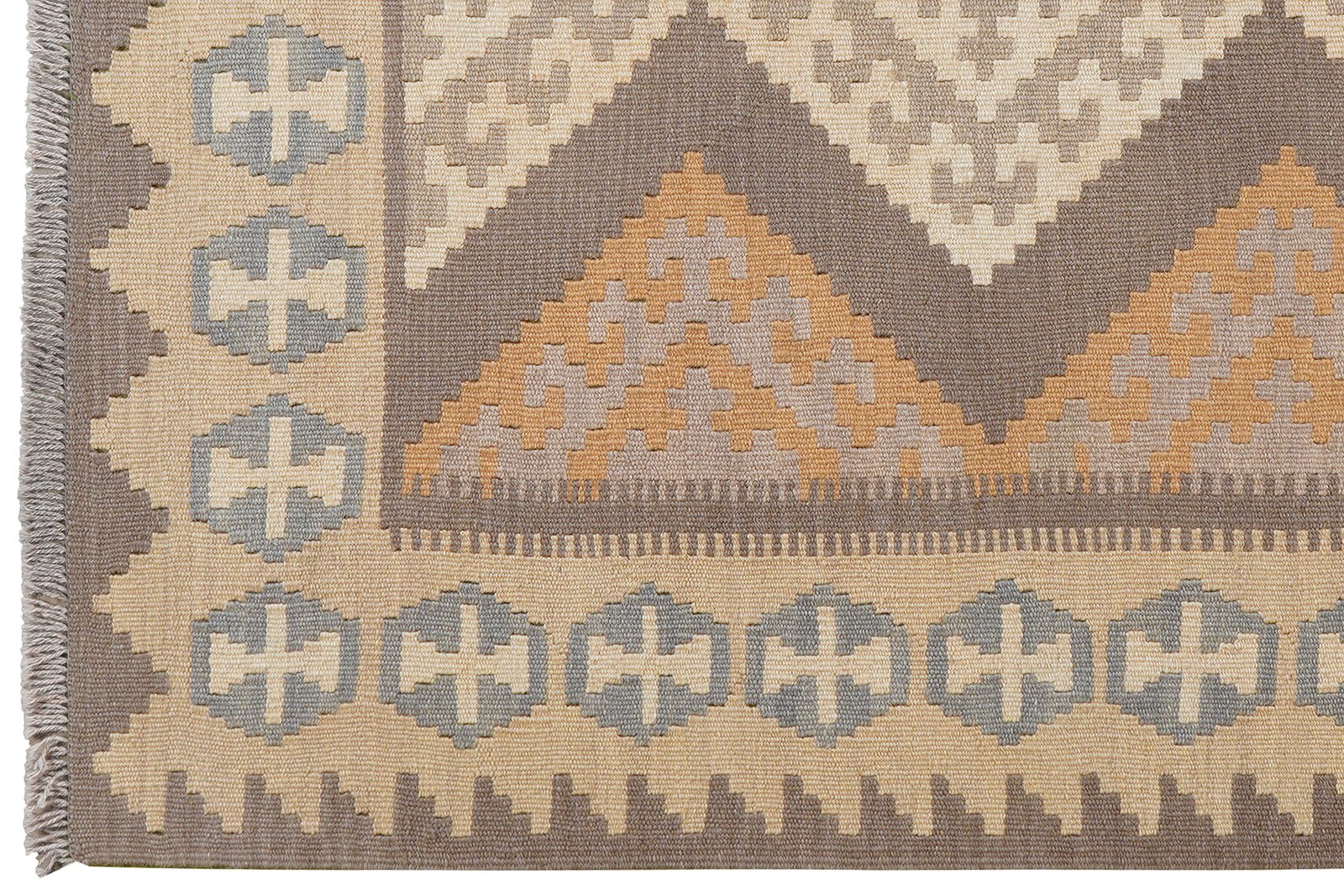 Kelim Gashgai — Handmade, 125x177 cm, Grey, 100% Virgin Wool | View 3