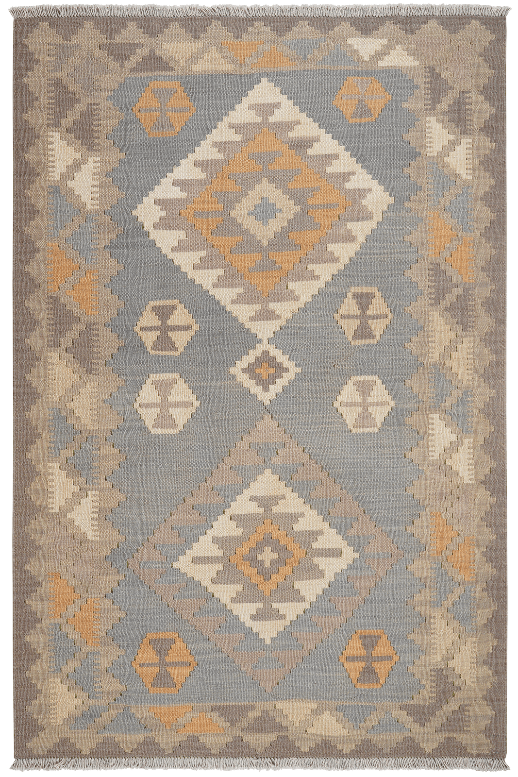 Kelim Gashgai — Handmade, 117x180 cm, Grey, 100% Virgin Wool | Main view