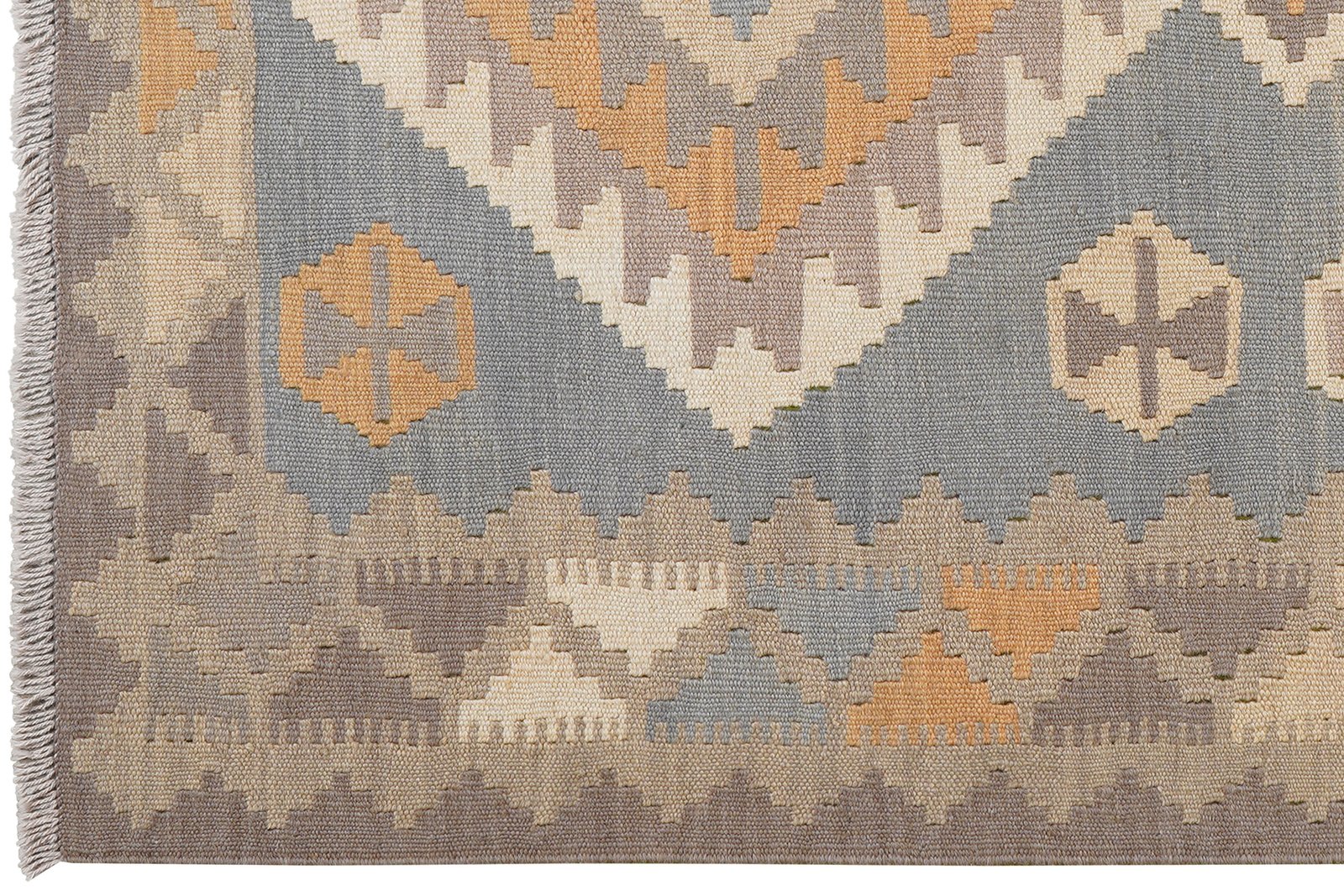 Kelim Gashgai — Handmade, 117x180 cm, Grey, 100% Virgin Wool | View 3