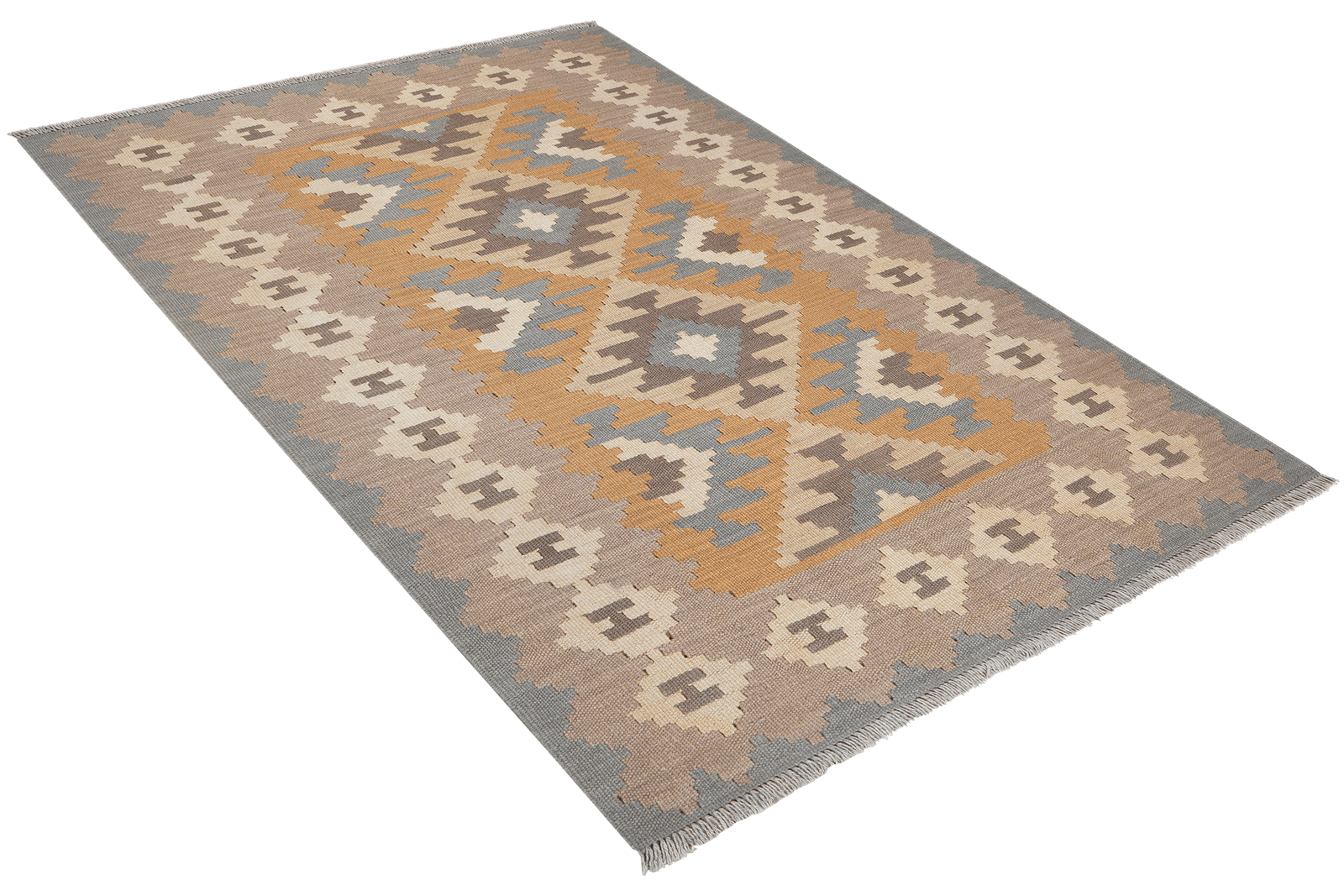 Kelim Gashgai — Handmade, 118x173 cm, Yellow, 100% Virgin Wool | View 4