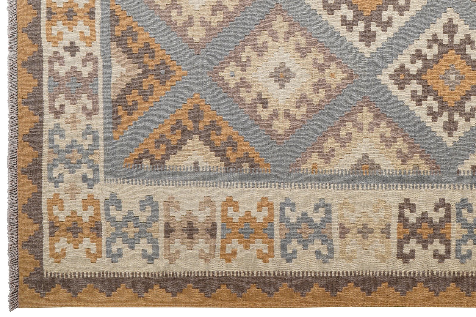Kelim Gashgai — Handmade, 182x242 cm, Grey, 100% Virgin Wool | View 3