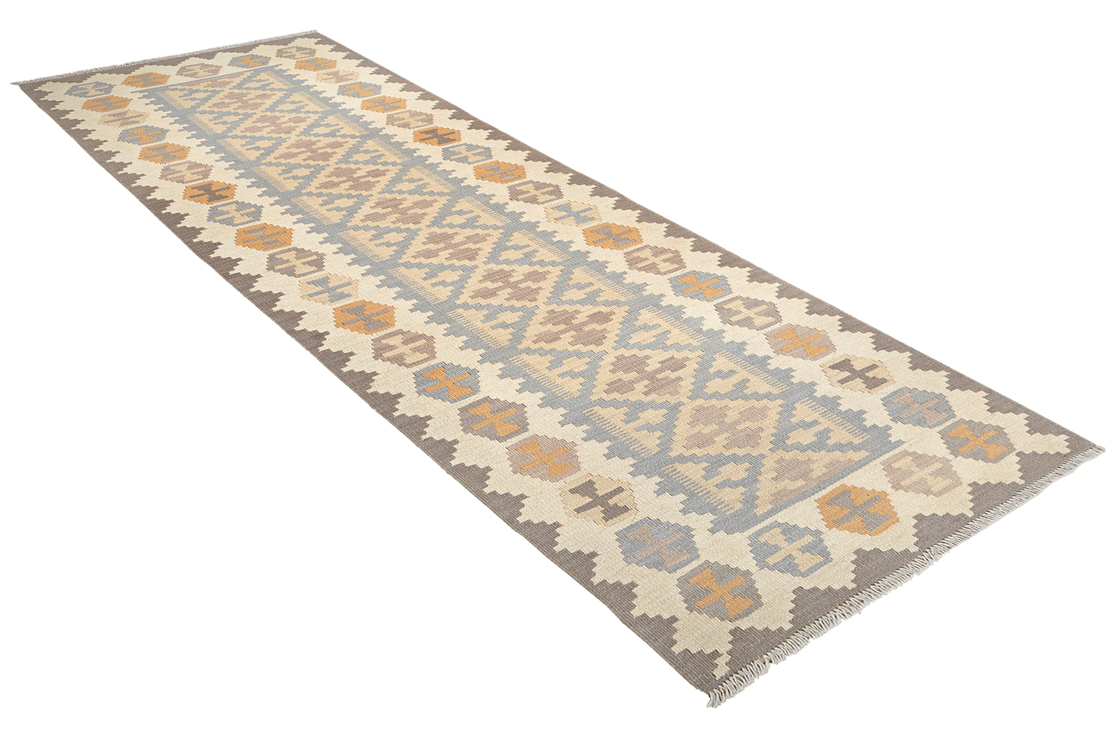 Kelim Gashgai — Handmade, 81x300 cm, Grey, 100% Virgin Wool | View 4