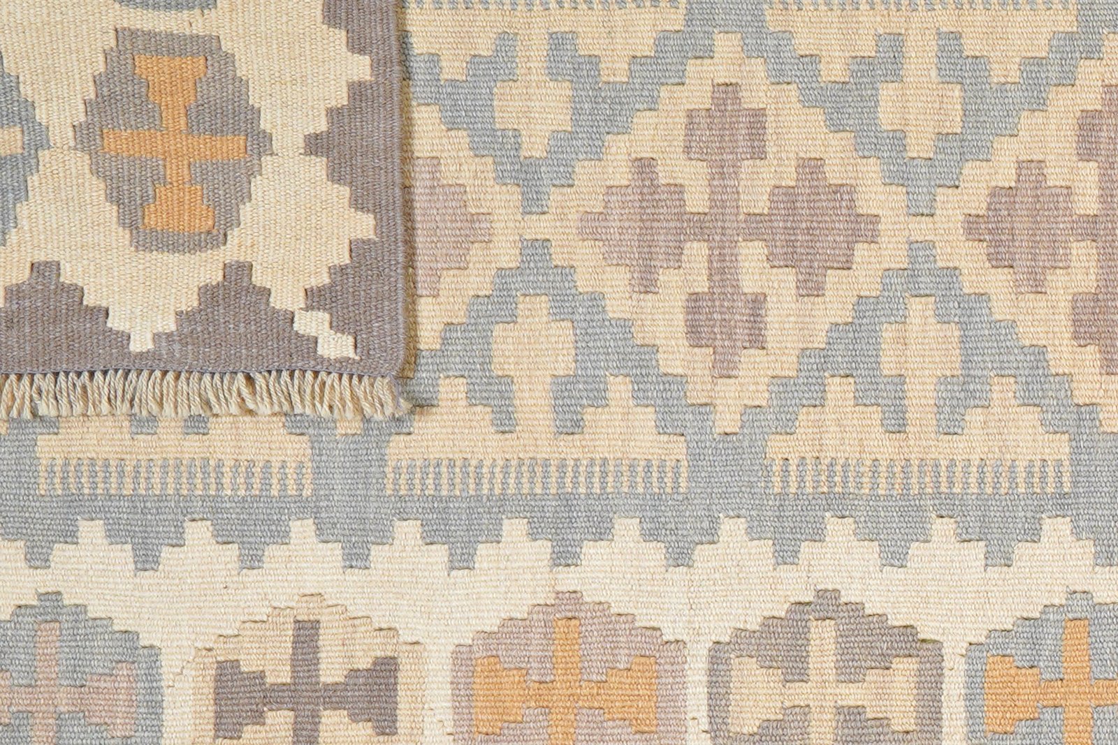 Kelim Gashgai — Handmade, 81x300 cm, Grey, 100% Virgin Wool | View 6