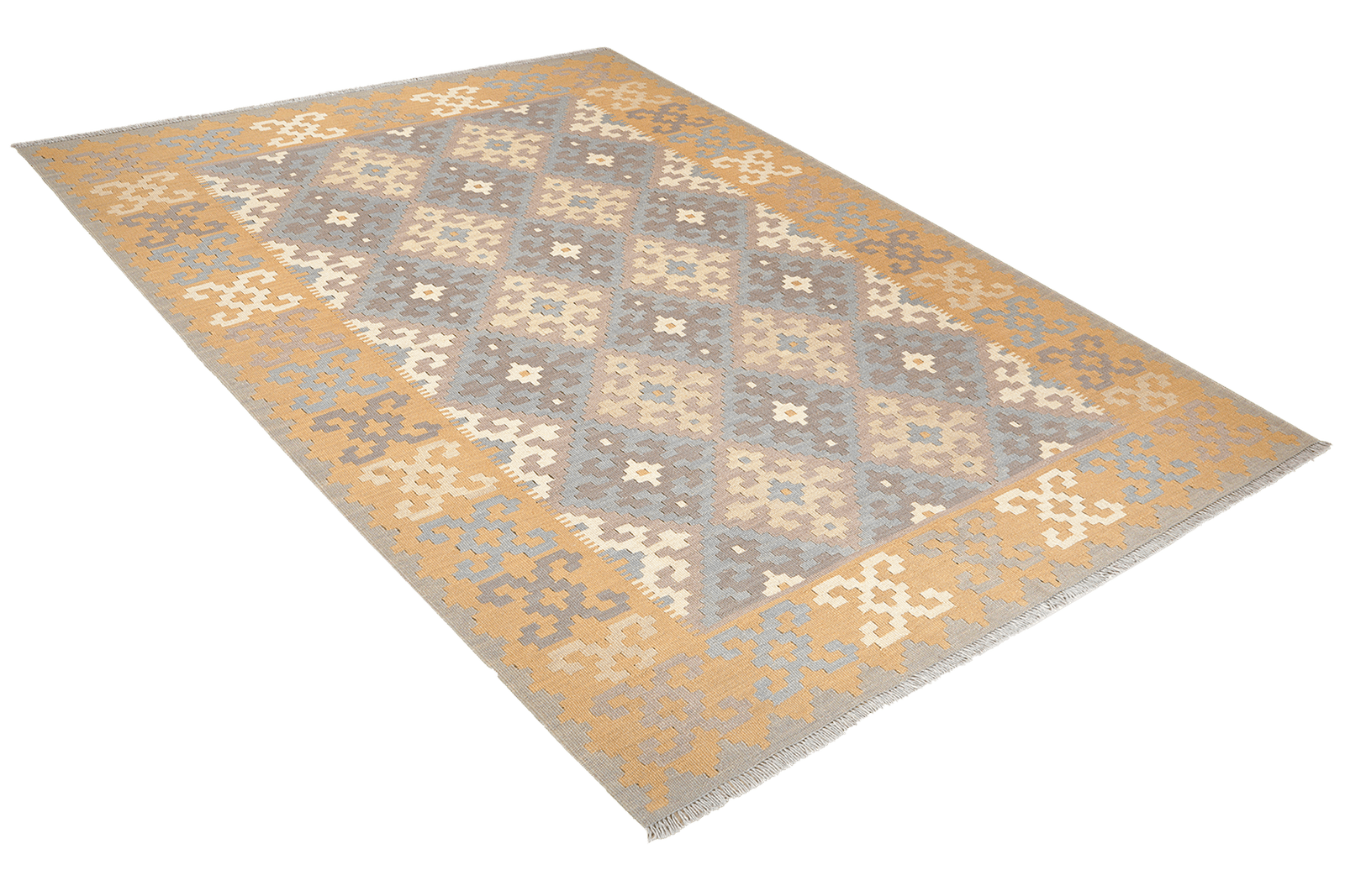 Kelim Gashgai — Handmade, 174x243 cm, Grey, 100% Virgin Wool | View 4