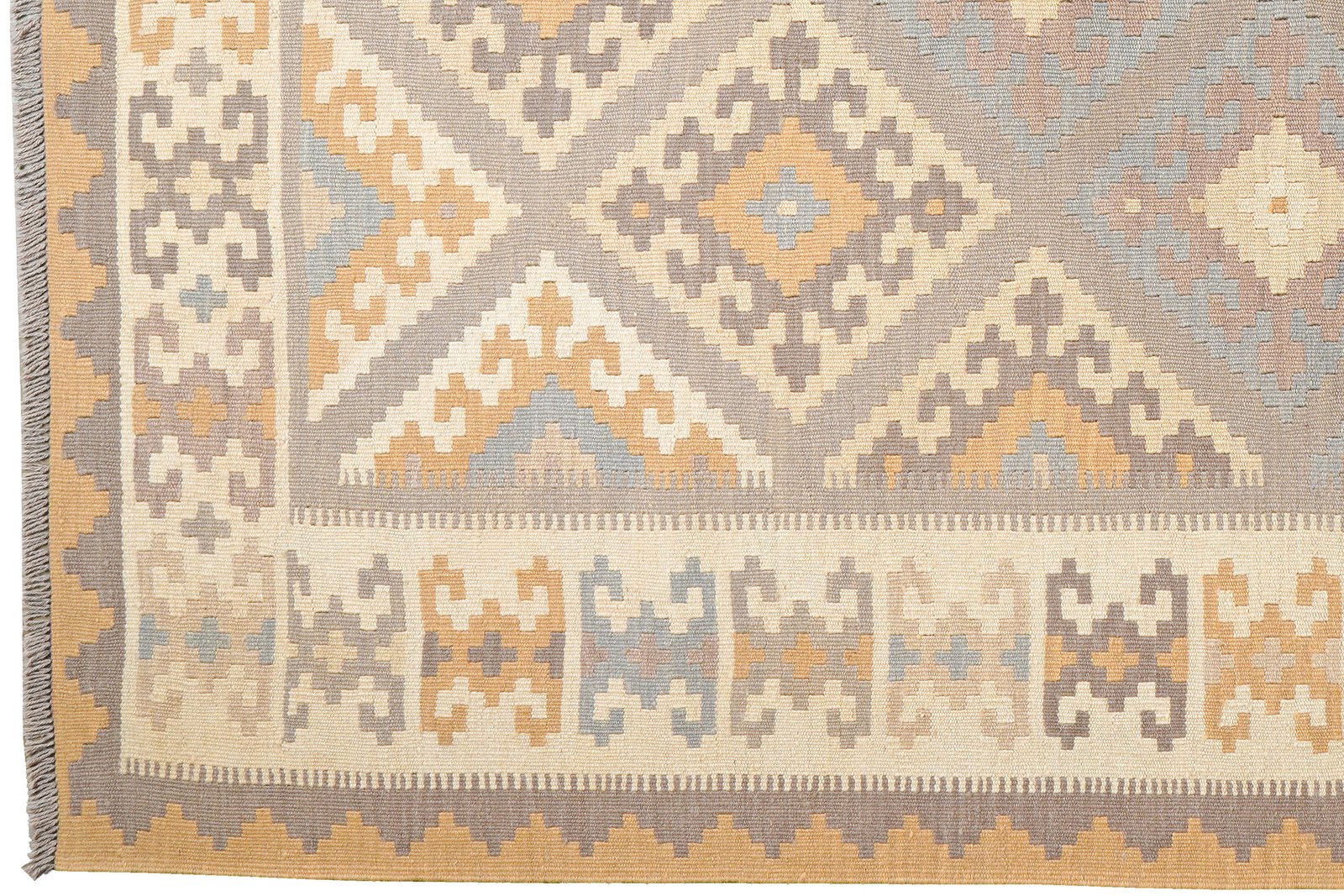 Kelim Gashgai — Handmade, 178x241 cm, Grey, 100% Virgin Wool | View 3
