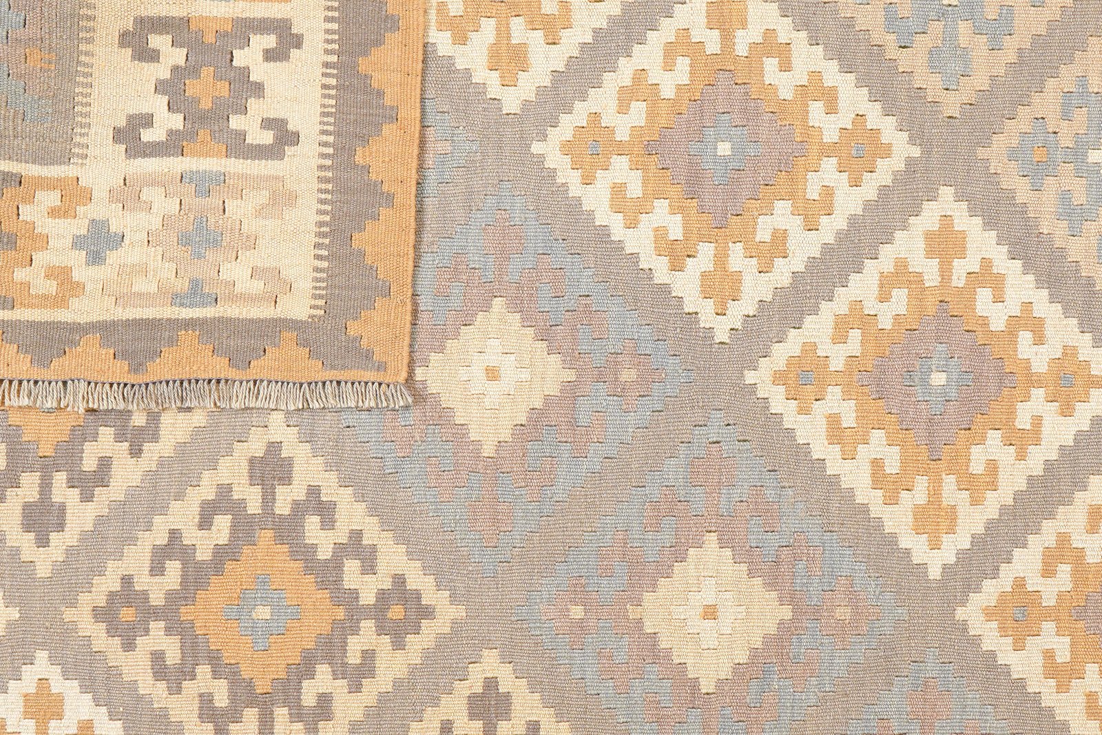 Kelim Gashgai — Handmade, 178x241 cm, Grey, 100% Virgin Wool | View 6