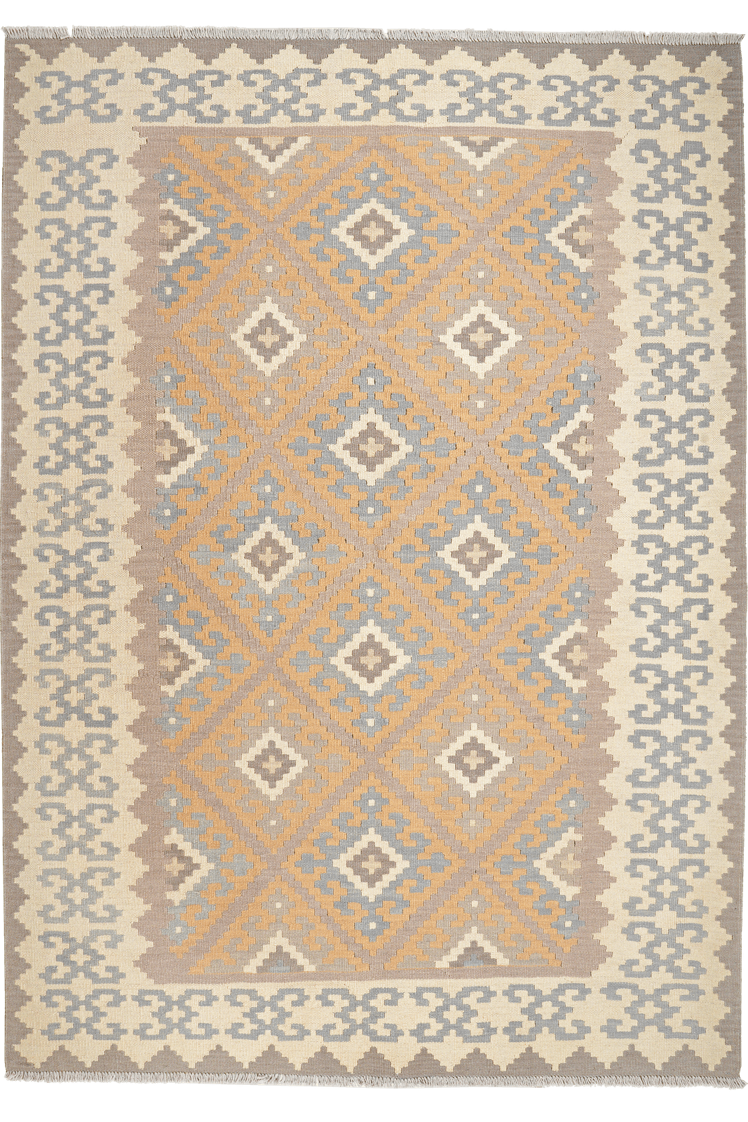 Kelim Gashgai — Handmade, 173x246 cm, Grey, 100% Virgin Wool | Main view