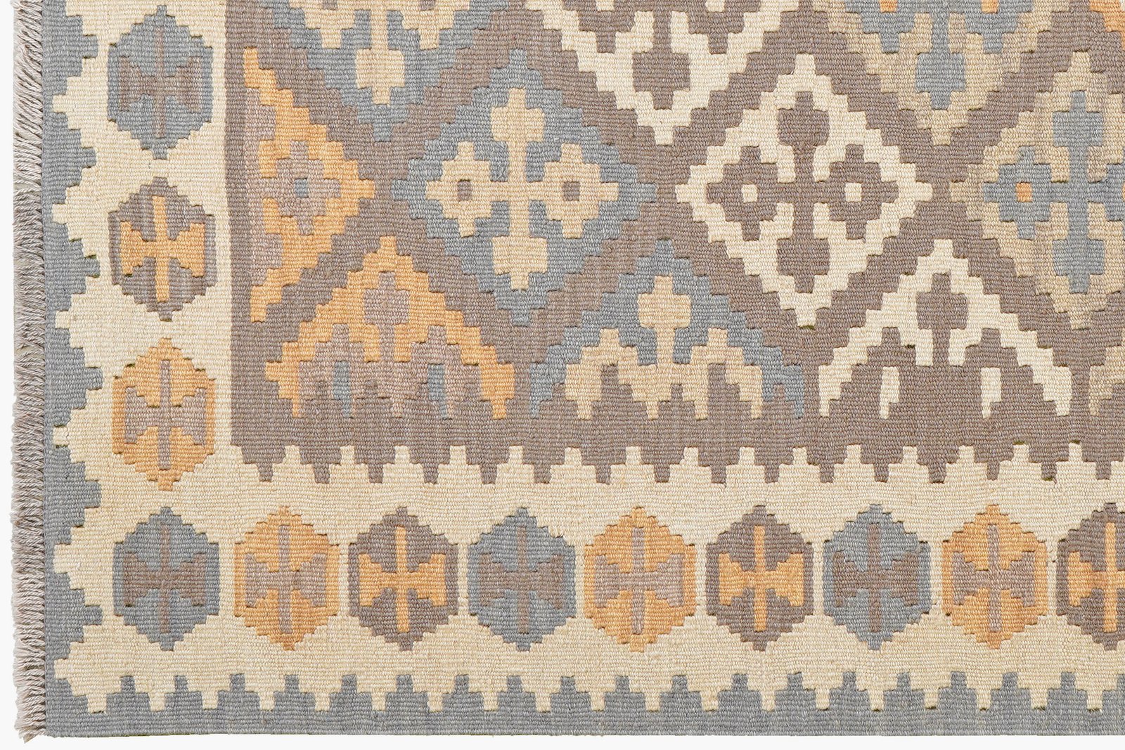 Kelim Gashgai — Handmade, 122x178 cm, Grey, 100% Virgin Wool | View 3