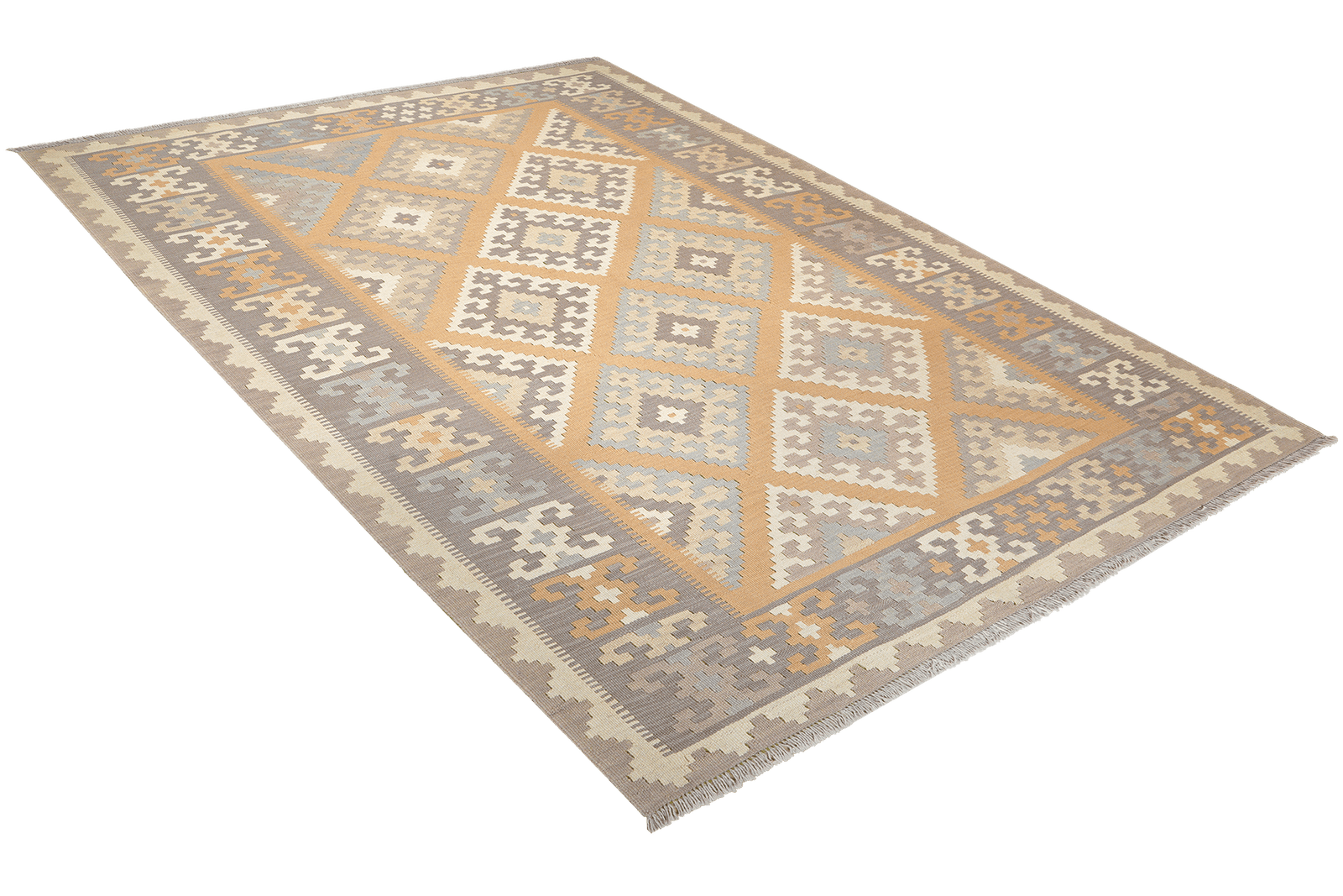 Kelim Gashgai — Handmade, 182x247 cm, Yellow, 100% Virgin Wool | View 4