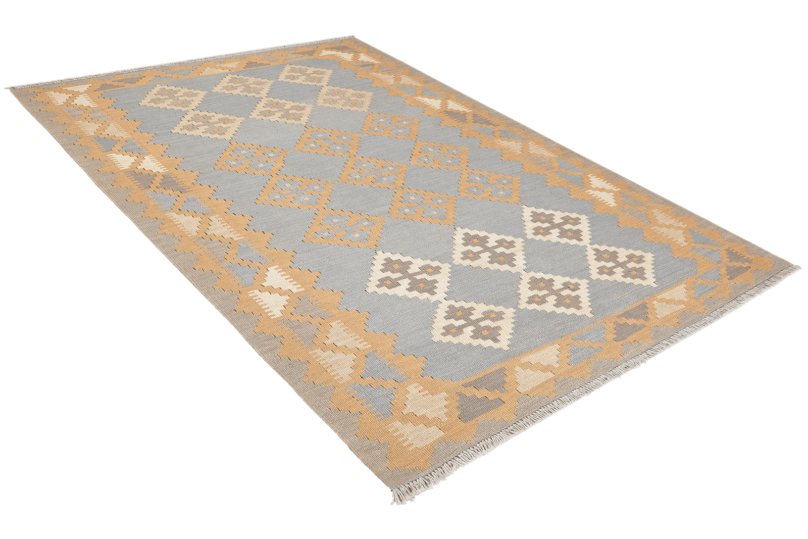 Kelim Gashgai — Handmade, 123x188 cm, Grey, 100% Virgin Wool | View 4