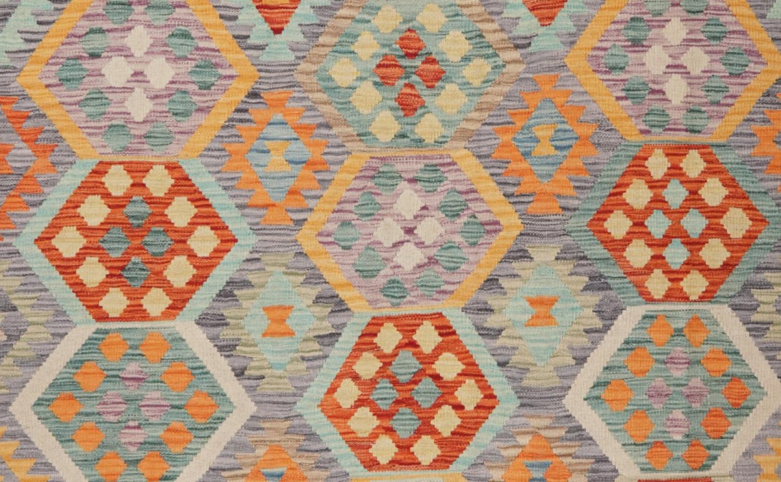 Kelim — Handmade, 200x296 cm, Grey, 100% Virgin Wool | View 4