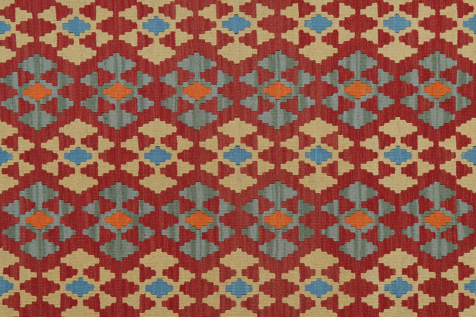 Kelim Gashgai — Handmade, 157x199 cm, Red, 100% Virgin Wool | View 5