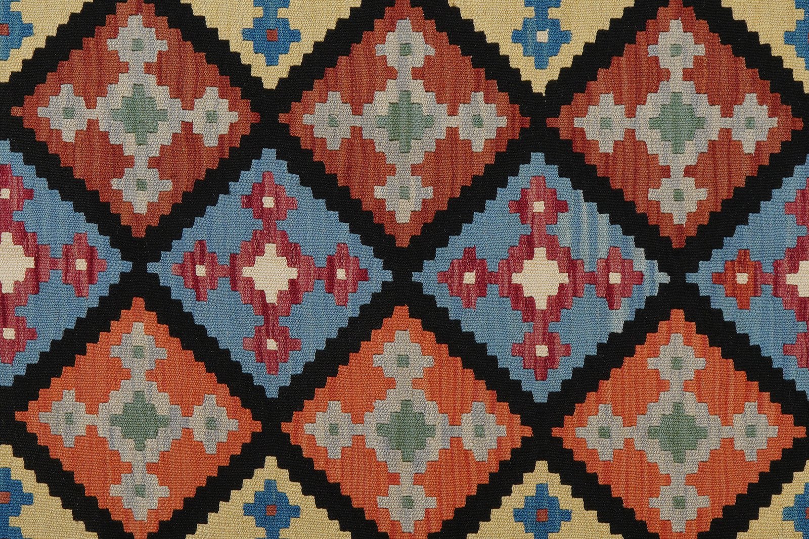 Kelim Gashgai — Handmade, 155x193 cm, Black, 100% Virgin Wool | View 5