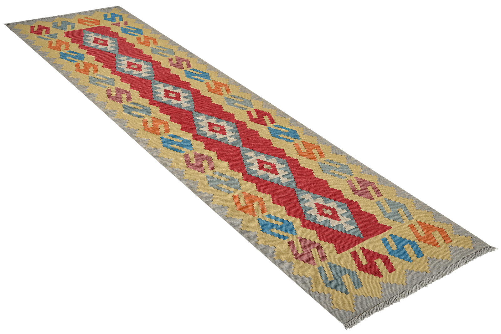 Kelim Gashgai — Handmade, 82x300 cm, Red, 100% Virgin Wool | View 4
