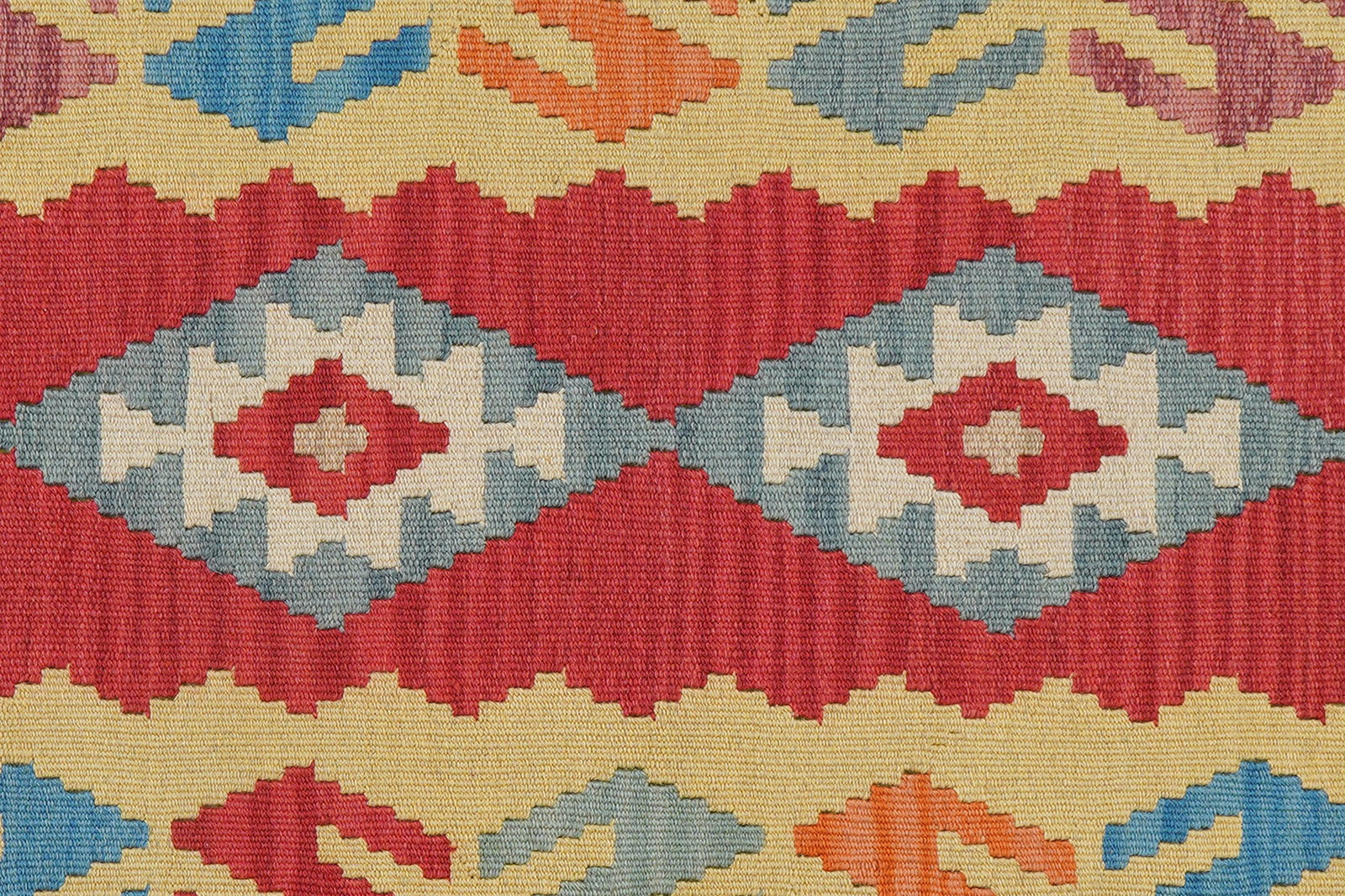 Kelim Gashgai — Handgefertigt, 300x82 cm, Gelb, 100% Virgin Wool | View 6