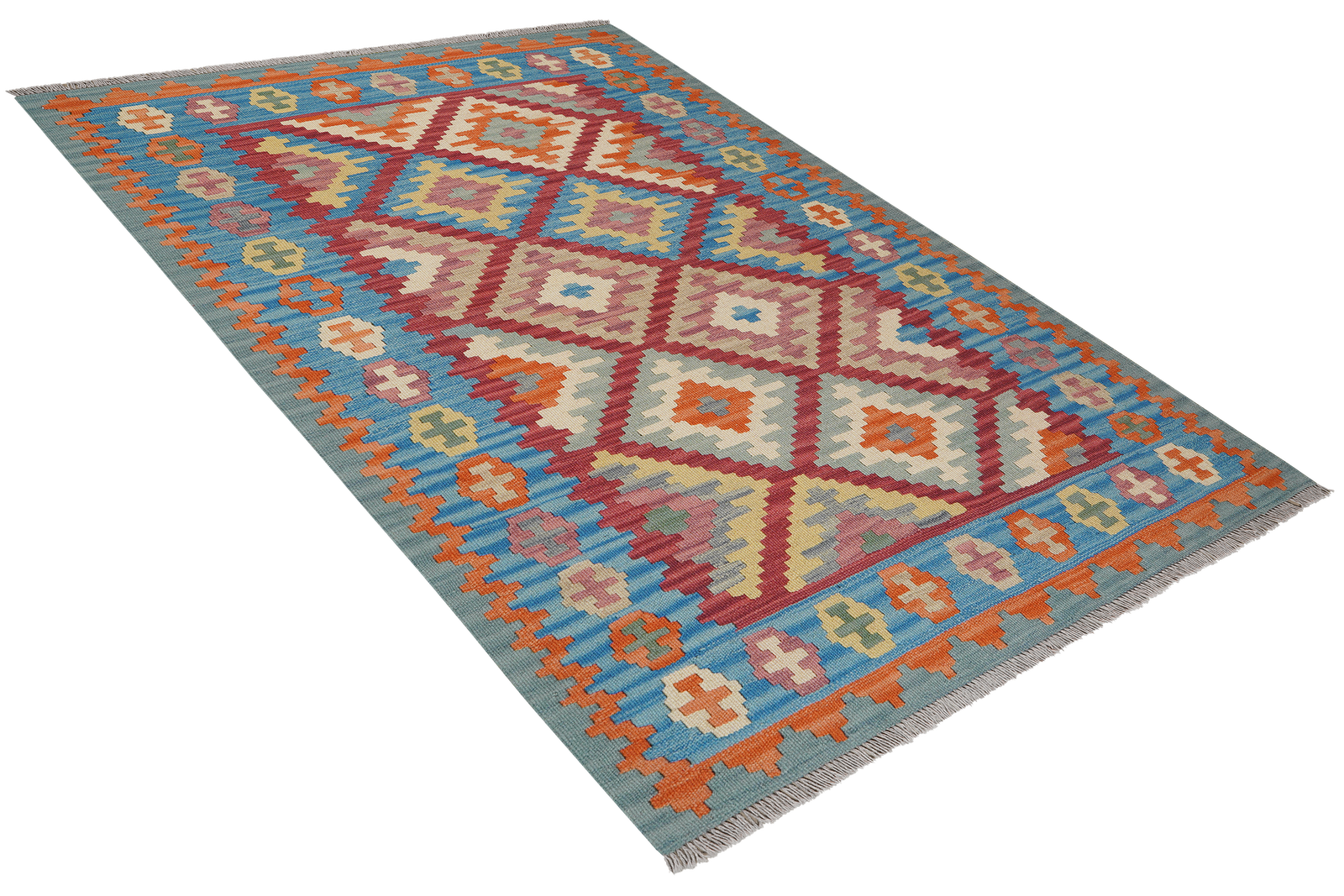 Kelim Gashgai — Handgefertigt, 184x130 cm, Blau, 100% Virgin Wool | View 5