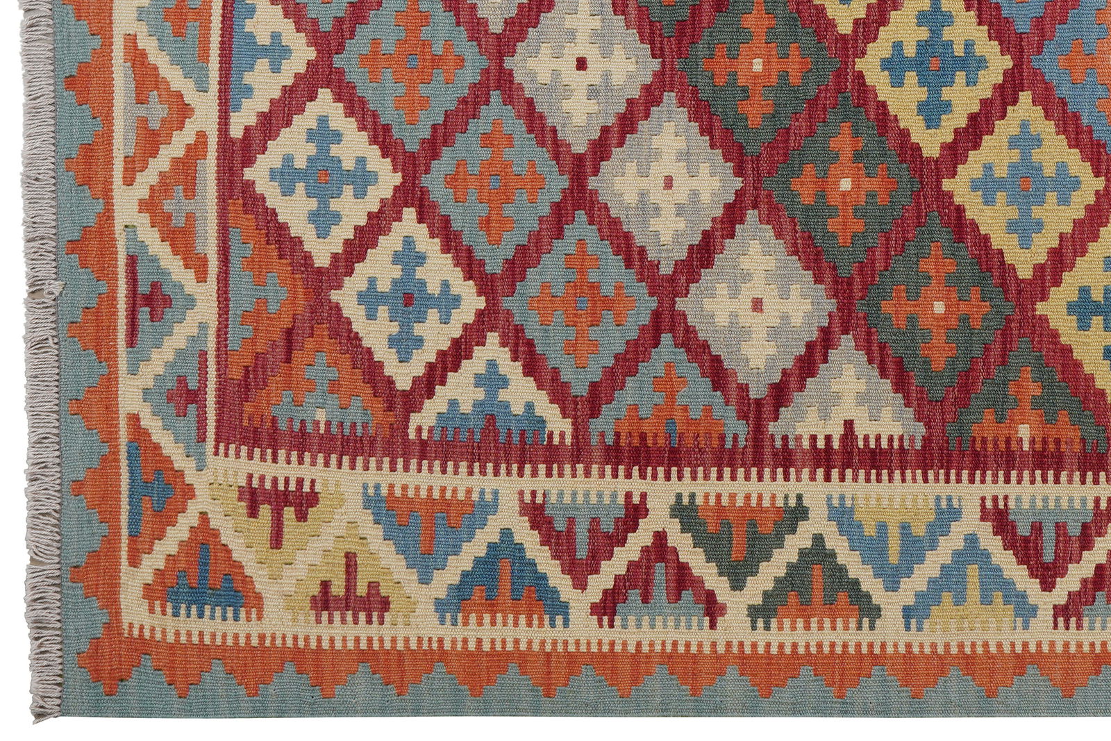 Kelim Gashgai — Handgefertigt, 198x158 cm, Beige, 100% Virgin Wool | View 4