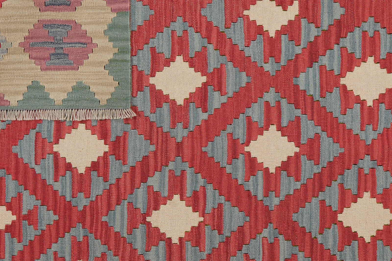 Kelim Gashgai — Handmade, 156x211 cm, Red, 100% Virgin Wool | View 6