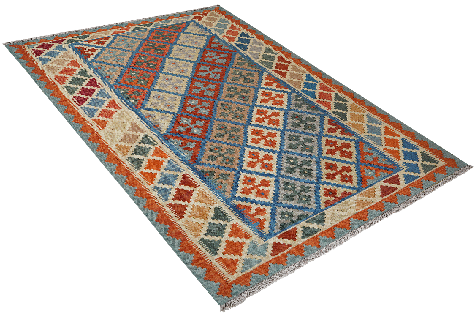 Kelim Gashgai — Handgefertigt, 213x157 cm, Beige, 100% Virgin Wool | View 5