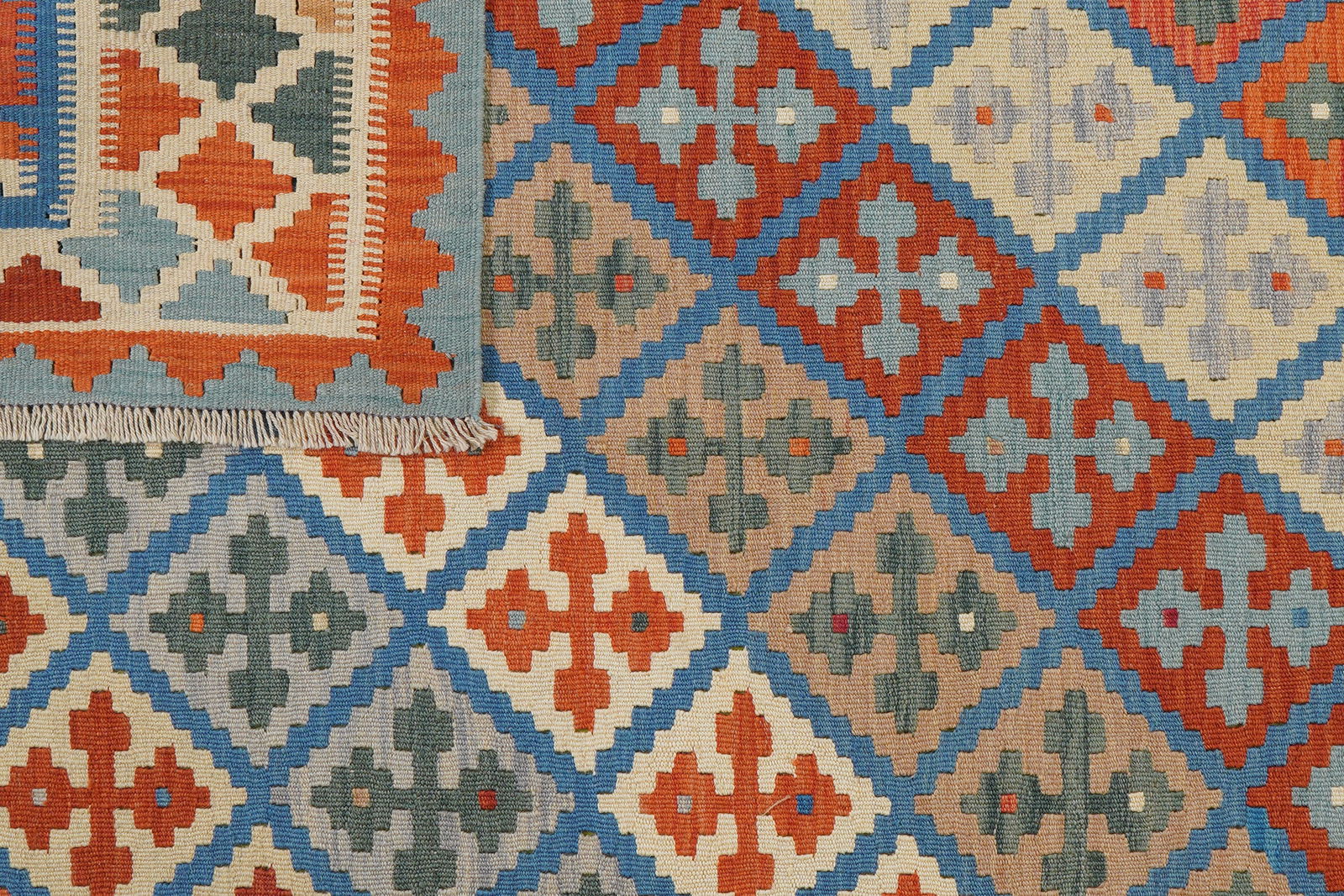 Kelim Gashgai — Handgefertigt, 213x157 cm, Beige, 100% Virgin Wool | View 7