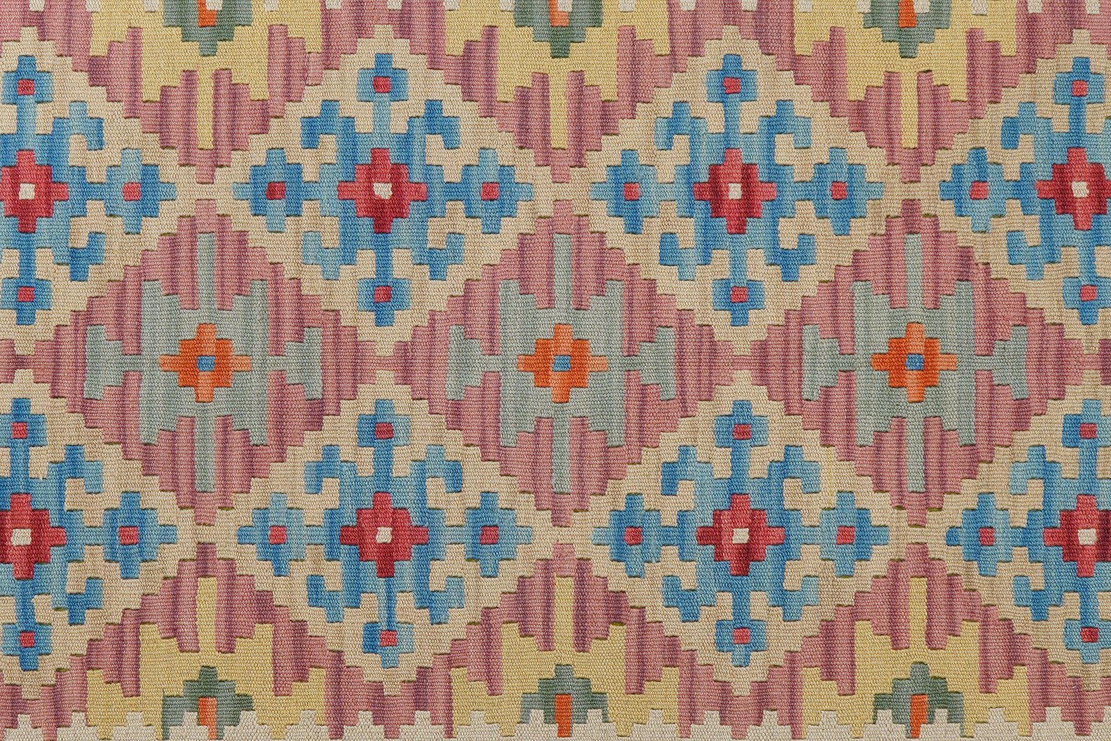 Kelim Gashgai — Handmade, 155x200 cm, Pink, 100% Virgin Wool | View 5