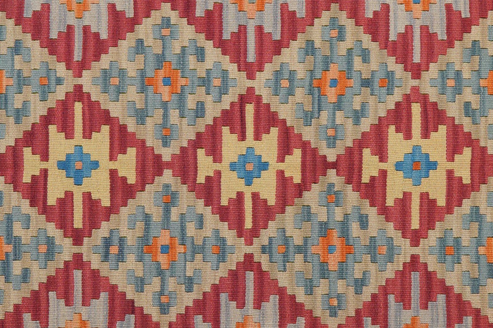 Kelim Gashgai — Handmade, 156x202 cm, Red, 100% Virgin Wool | View 5