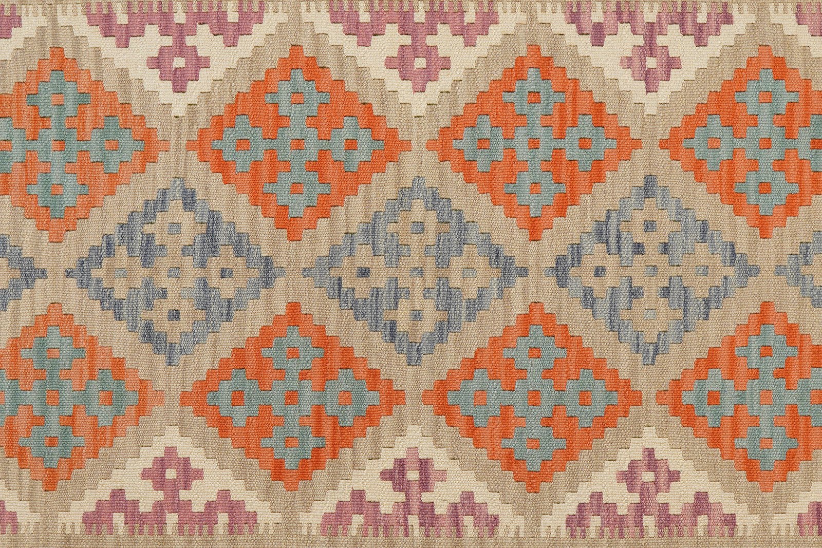 Kelim Gashgai — Handmade, 175x249 cm, Beige, 100% Virgin Wool | View 5