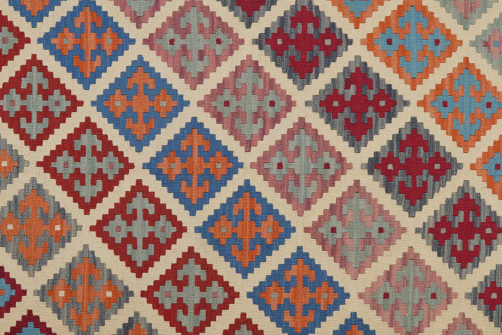 Kelim Gashgai — Handmade, 176x252 cm, Beige, 100% Virgin Wool | View 5