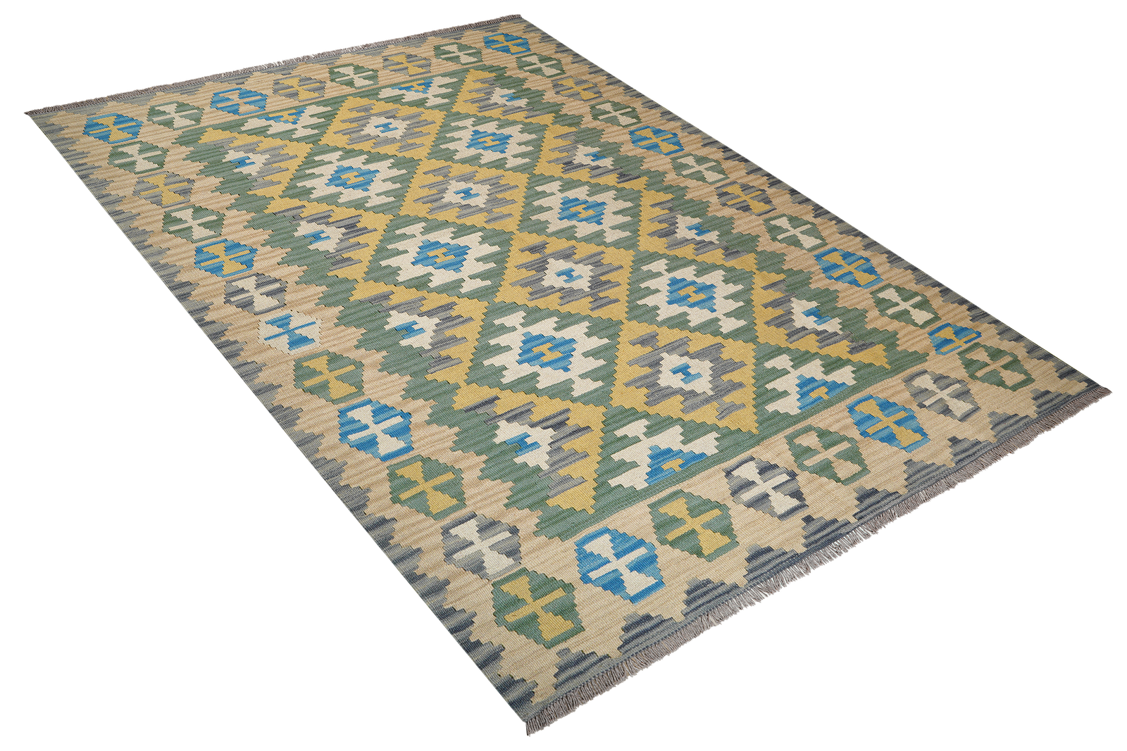 Kelim Gashgai — Handgefertigt, 231x170 cm, Beige, 100% Virgin Wool | View 5