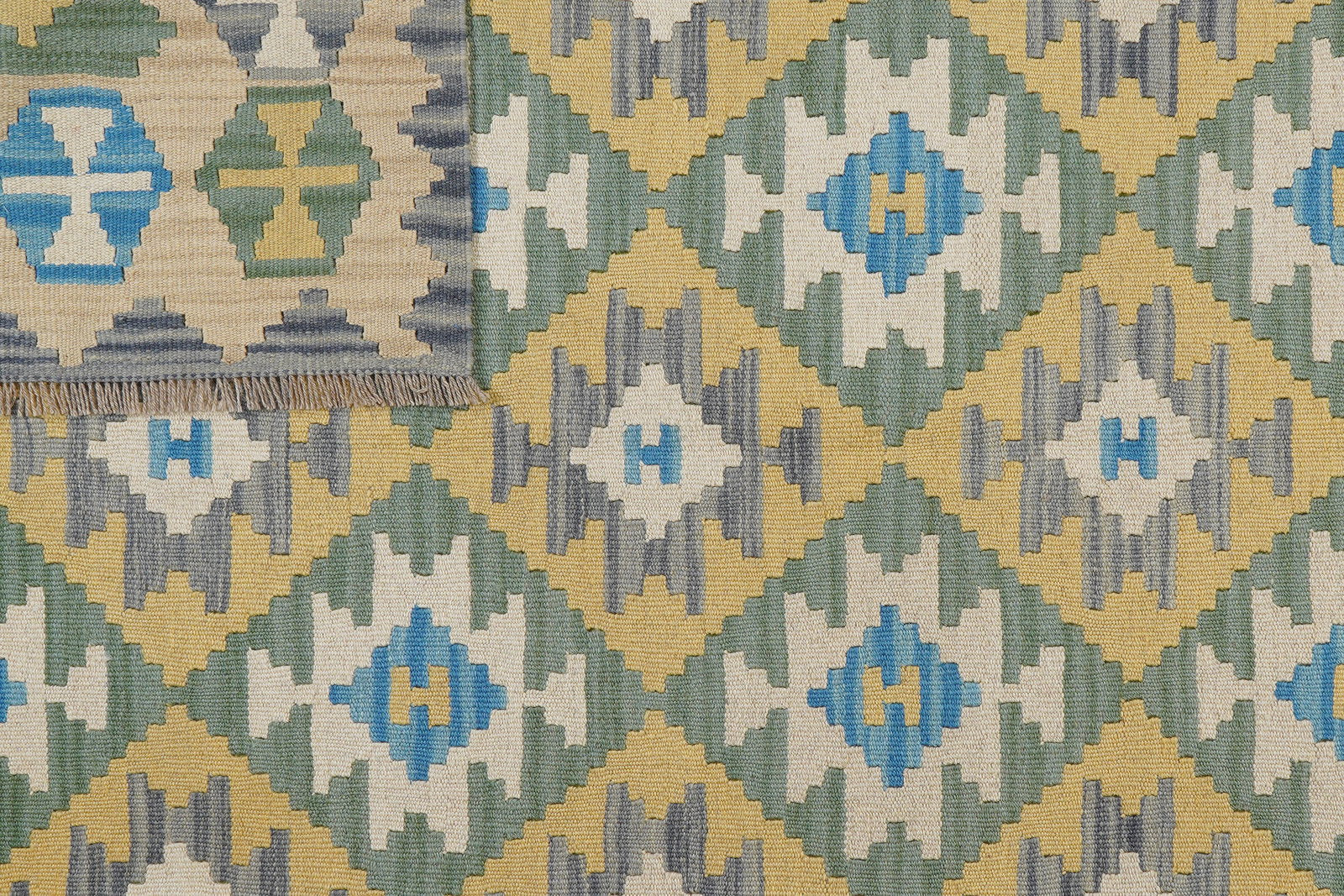 Kelim Gashgai — Handgefertigt, 231x170 cm, Beige, 100% Virgin Wool | View 7