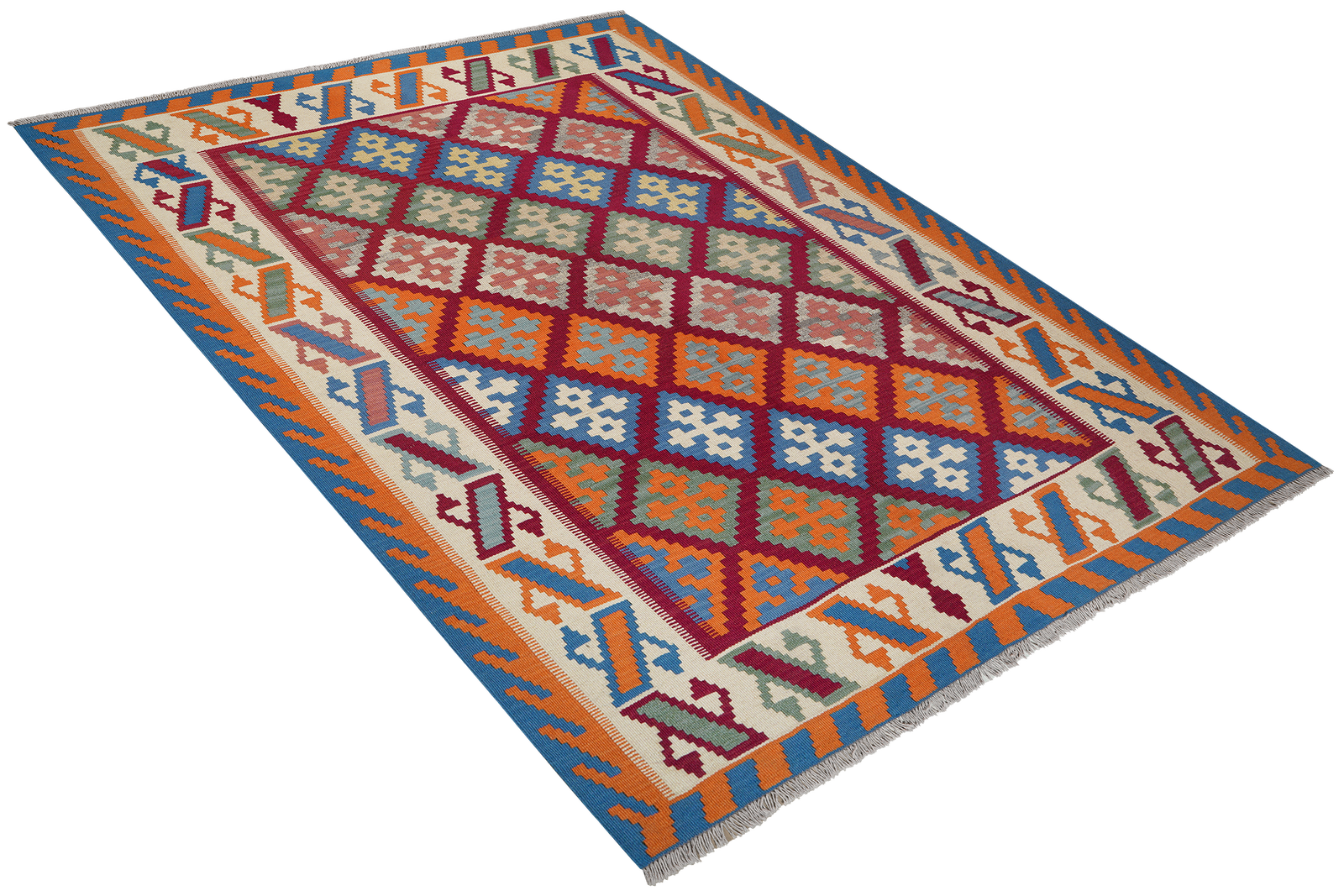 Kelim Gashgai — Handgefertigt, 235x177 cm, Beige, 100% Virgin Wool | View 5