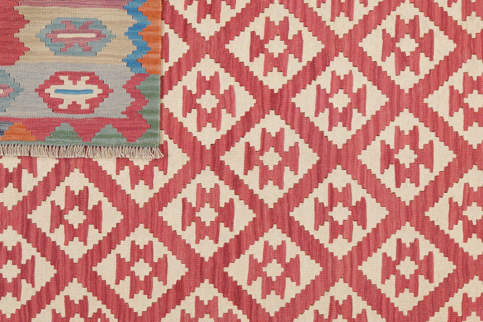 Kelim Gashgai — Handmade, 173x256 cm, Red, 100% Virgin Wool | View 6