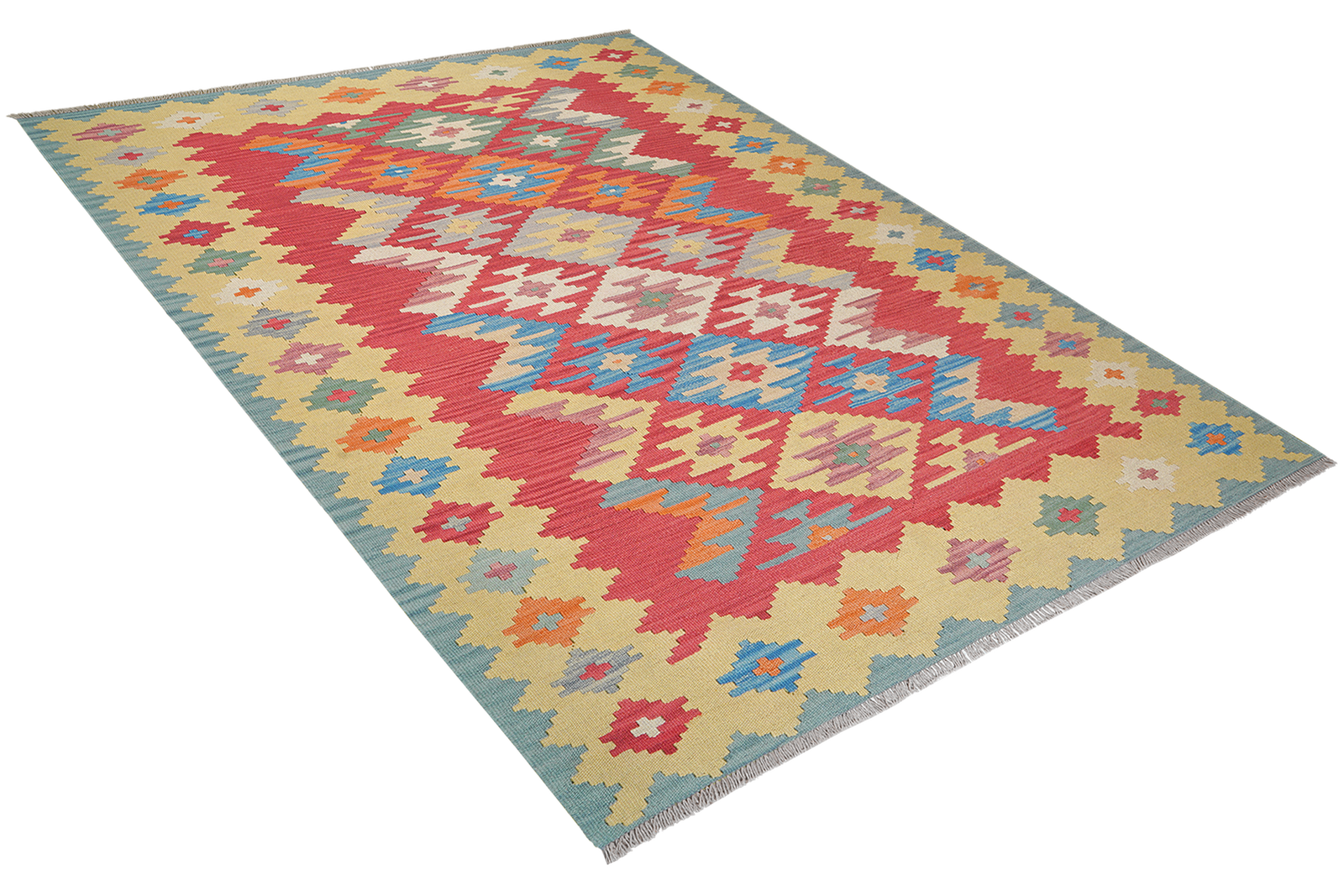 Kelim Gashgai — Handgefertigt, 246x170 cm, Beige, 100% Virgin Wool | View 5