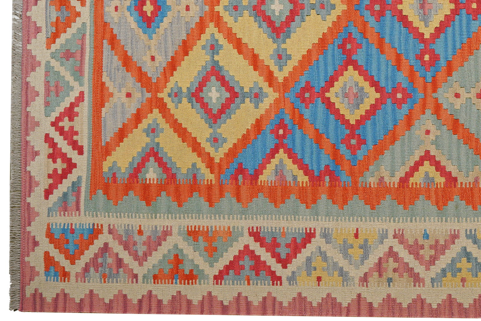 Kelim Gashgai — Handgefertigt, 250x183 cm, Beige, 100% Virgin Wool | View 4