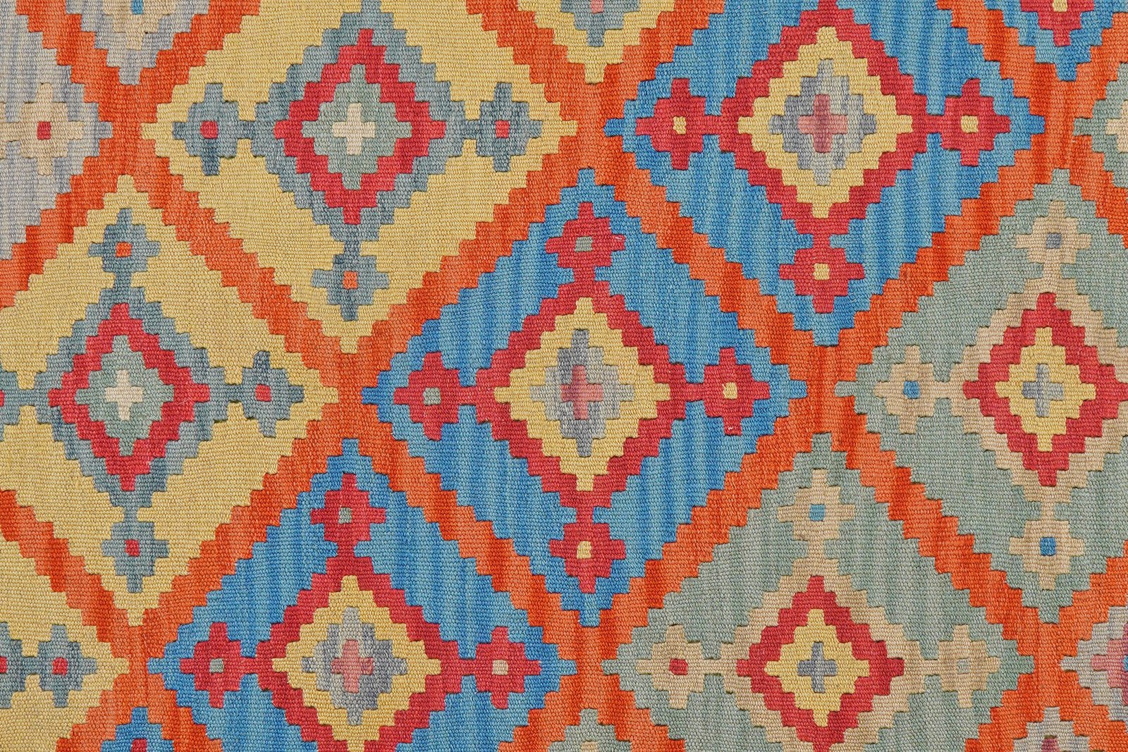 Kelim Gashgai — Handmade, 183x250 cm, Orange, 100% Virgin Wool | View 5