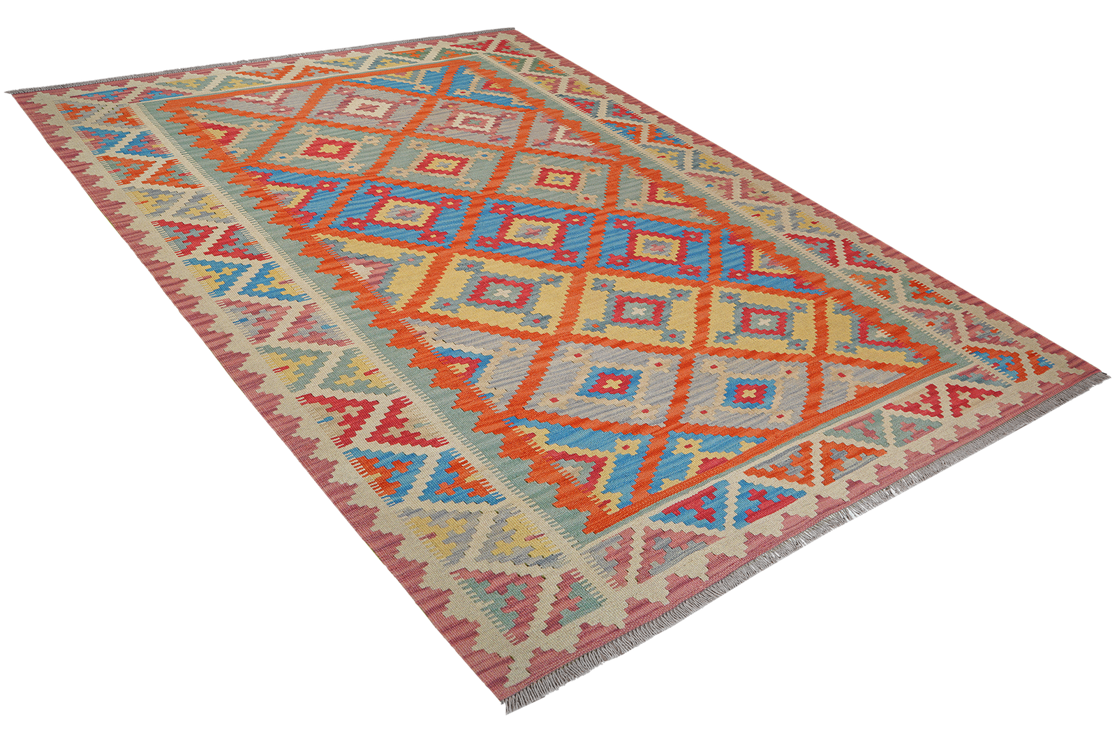 Kelim Gashgai — Handgefertigt, 250x183 cm, Beige, 100% Virgin Wool | View 5