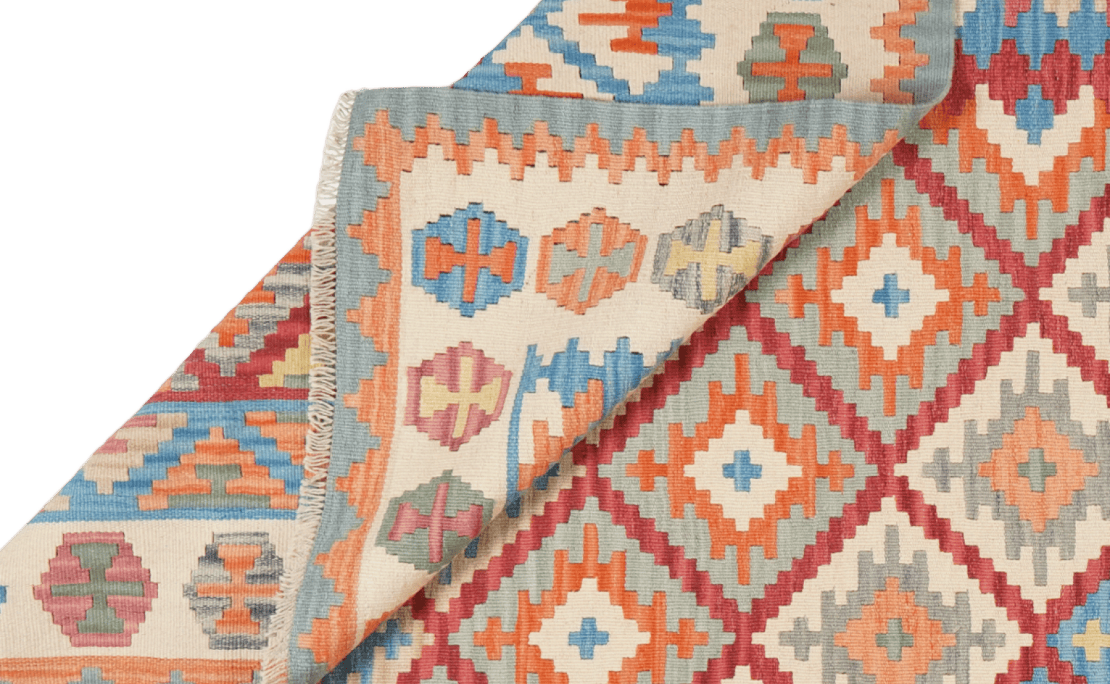Kelim Gashgai — Handmade, 253x308 cm, Red, 100% Virgin Wool | View 5