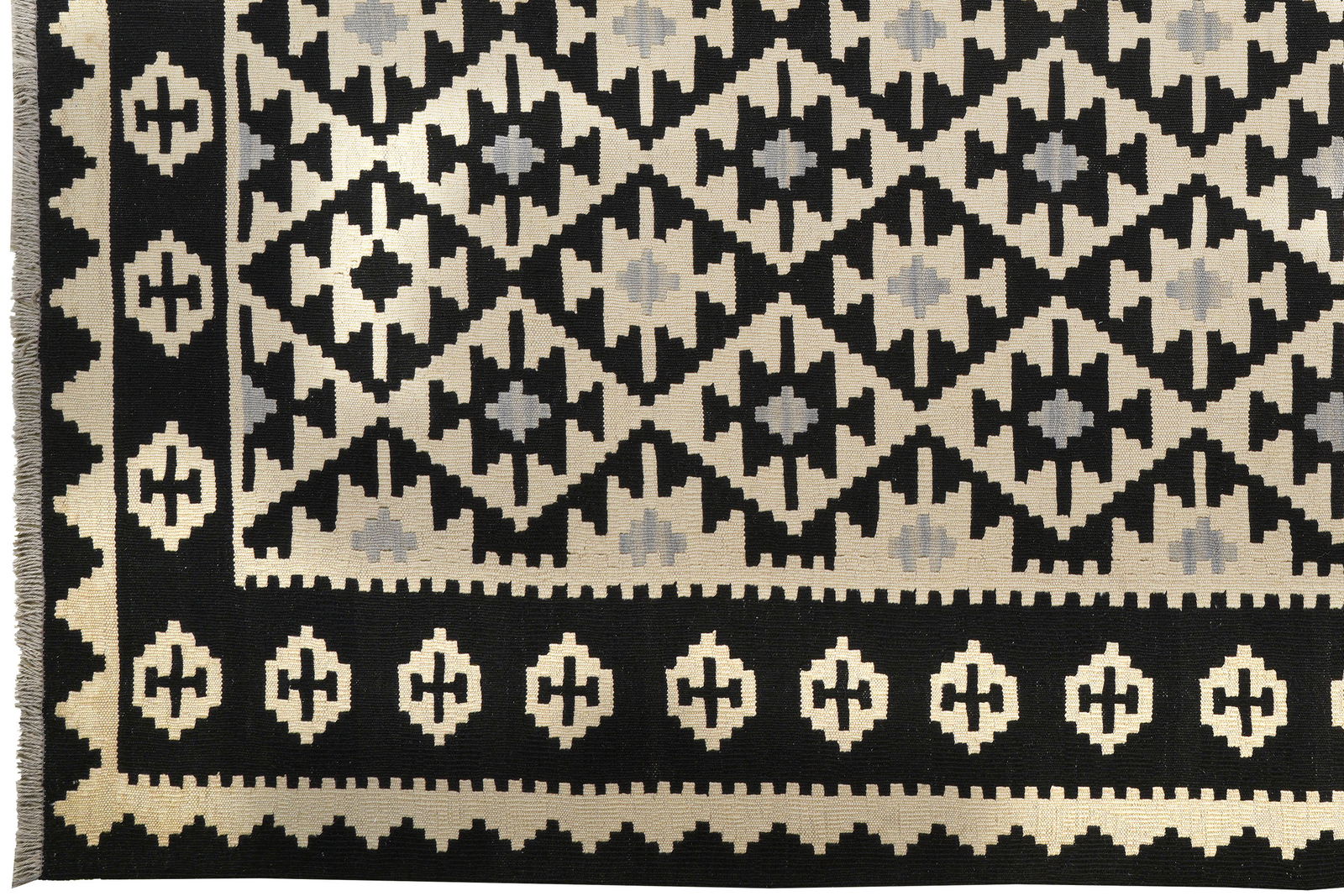 Kelim Gashgai — Handgefertigt, 296x208 cm, Schwarz, 100% Virgin Wool | View 4