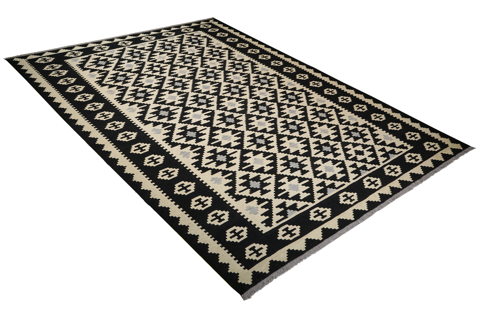 Kelim Gashgai — Handgefertigt, 296x208 cm, Schwarz, 100% Virgin Wool | View 5