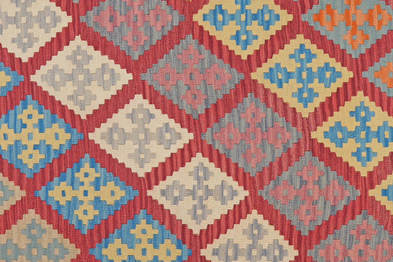 Kelim Gashgai — Handmade, 208x298 cm, Red, 100% Virgin Wool | View 5