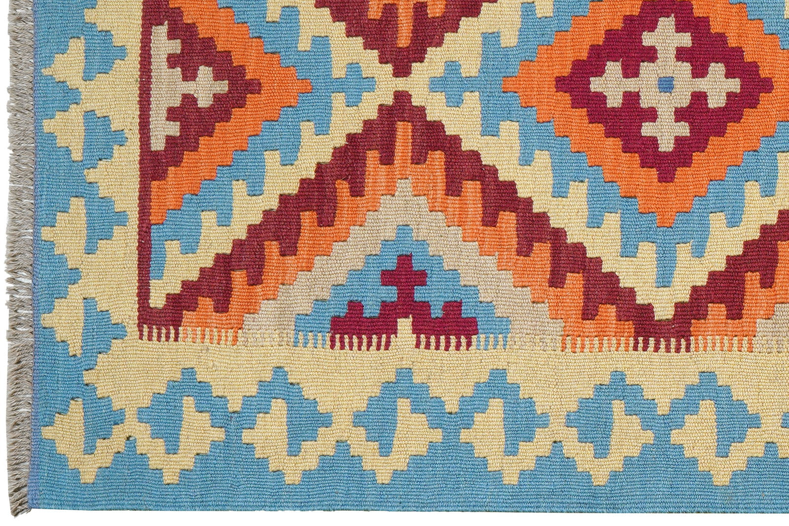 Kelim Gashgai — Handgefertigt, 240x84 cm, Blau, 100% Virgin Wool | View 4