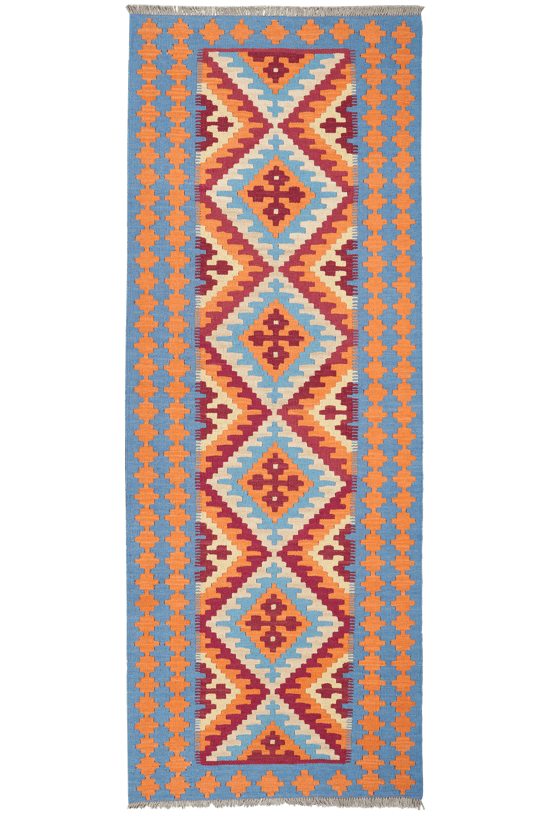 Kelim Gashgai — Handmade, 86x240 cm, Beige, 100% Virgin Wool | Main view