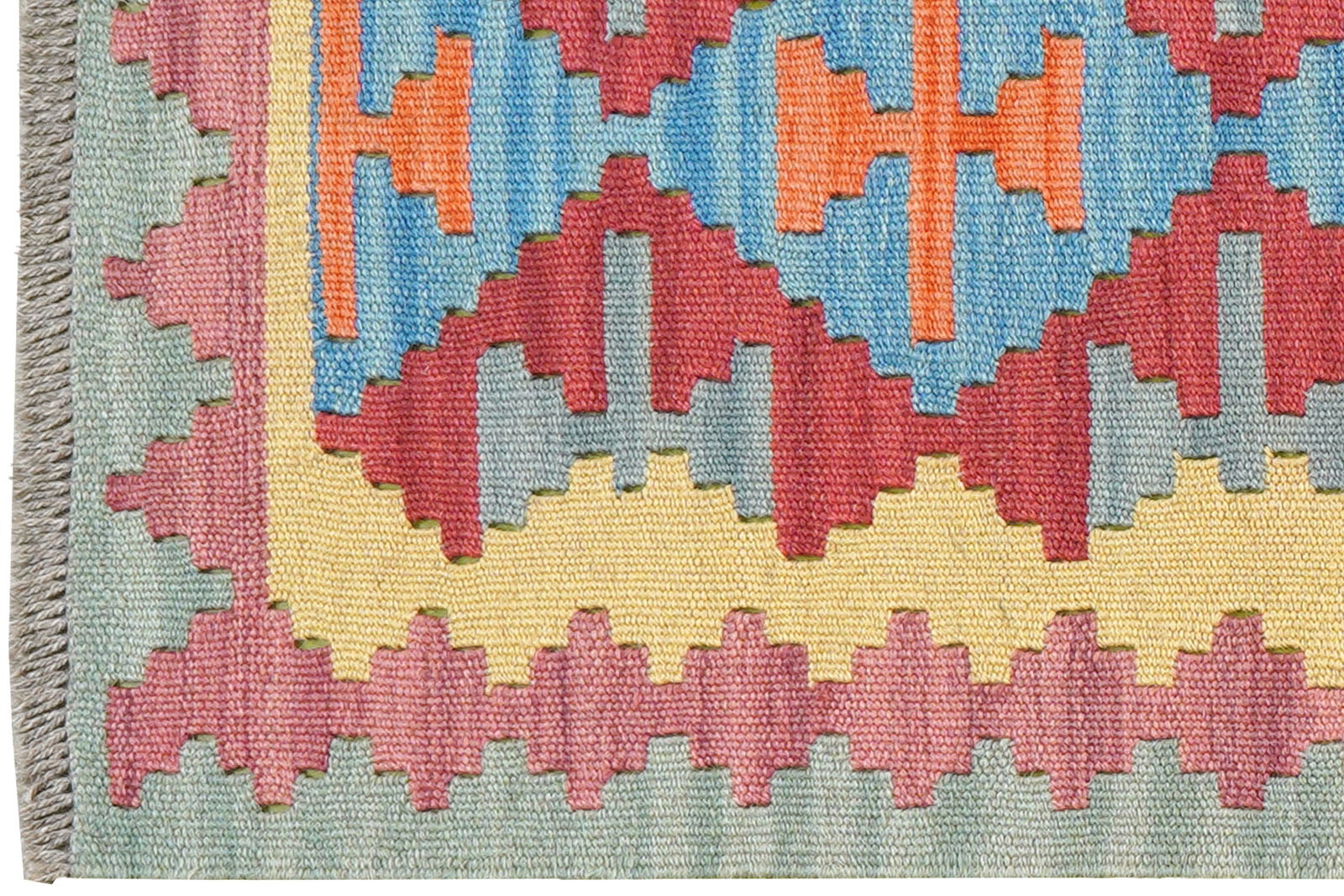 Kelim Gashgai — Handgefertigt, 195x59 cm, Rot, 100% Virgin Wool | View 4