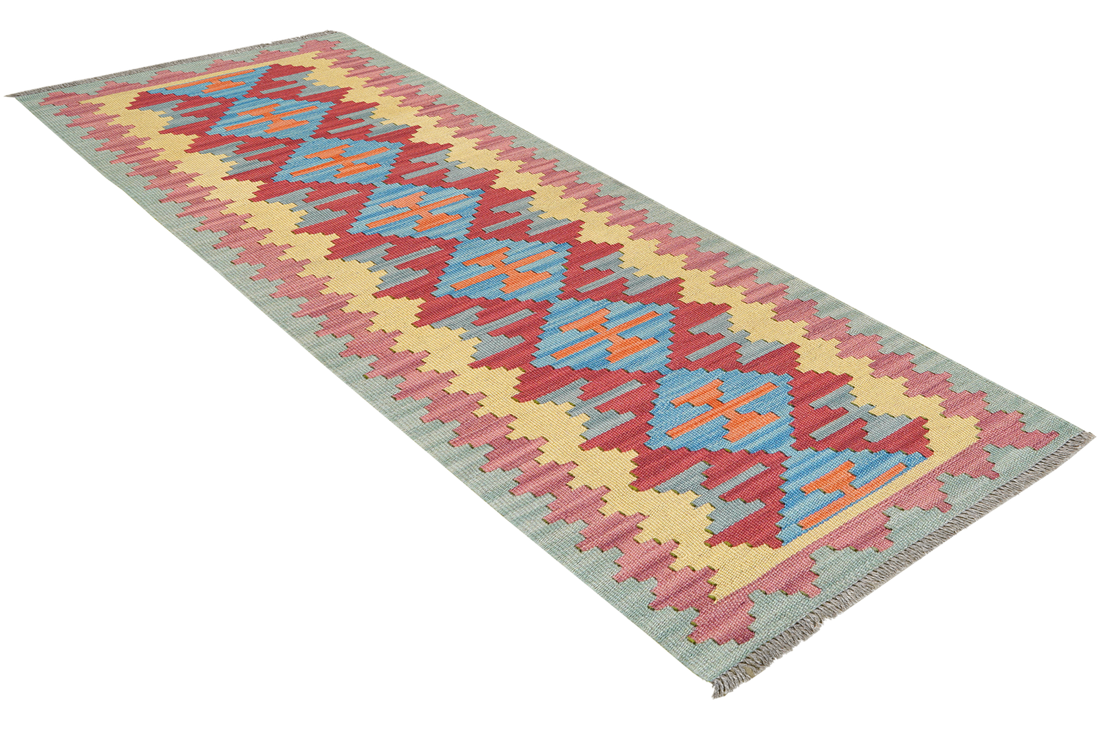 Kelim Gashgai — Handgefertigt, 195x59 cm, Rot, 100% Virgin Wool | View 5