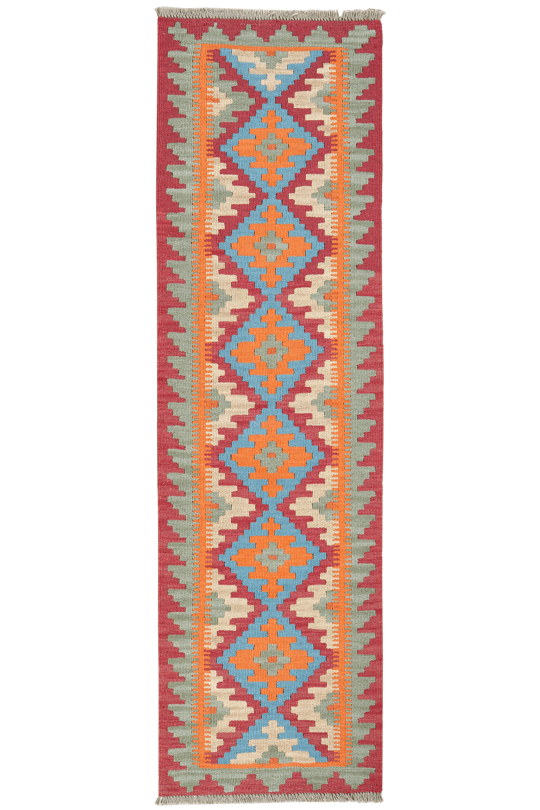 Kelim Gashgai — Handmade, 54x192 cm, Red, 100% Virgin Wool | Main view