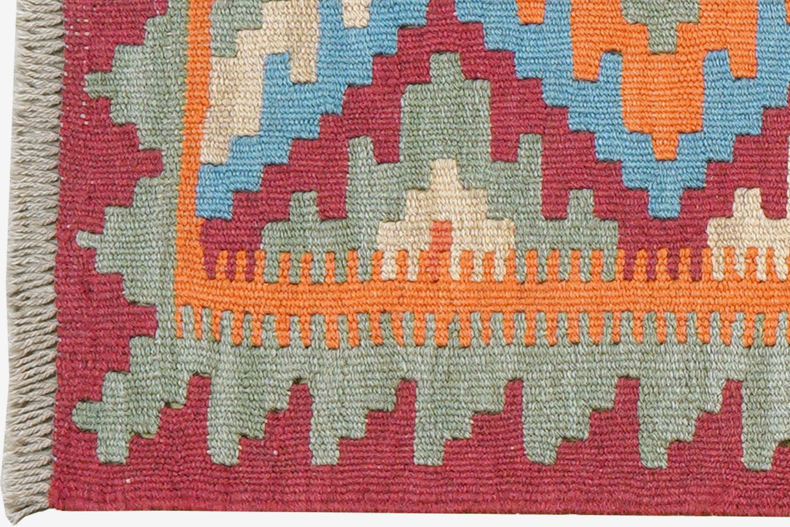 Kelim Gashgai — Handmade, 54x192 cm, Red, 100% Virgin Wool | View 3