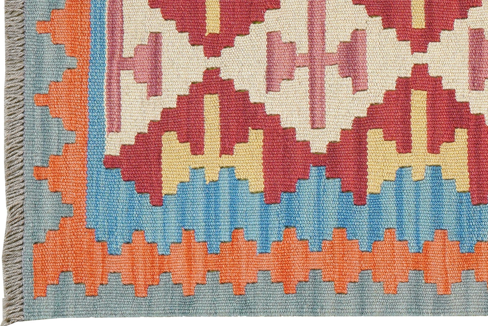 Kelim Gashgai — Handgefertigt, 193x60 cm, Orange, 100% Virgin Wool | View 4